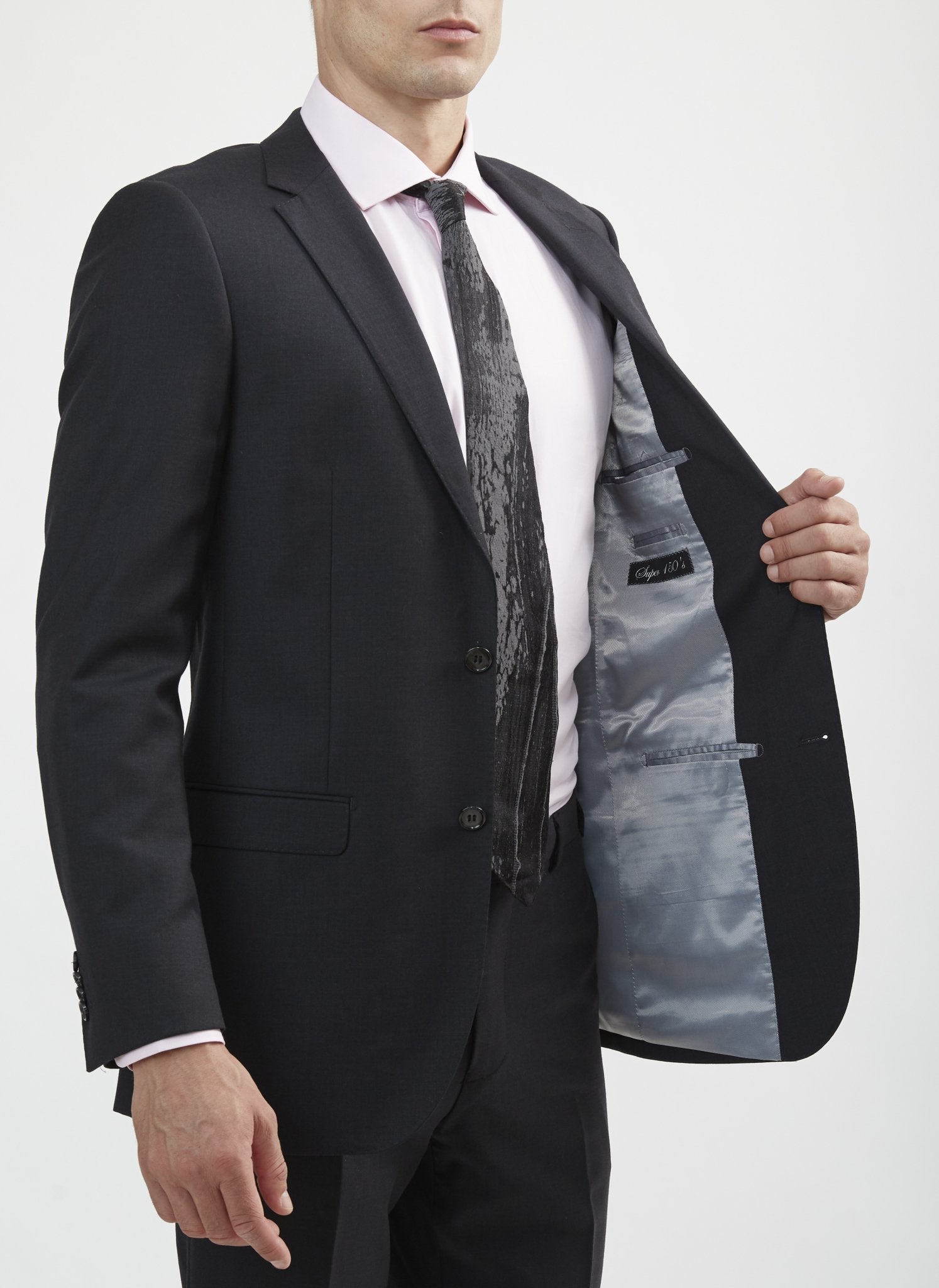 Luxurious 100% Super Fine Italian Wool Charcoal Grey Suit - My Men's Shop