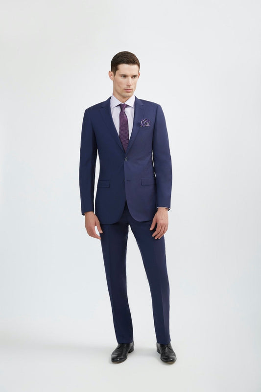 Luxurious 100% Super Fine Wool Italian Cut Beautiful Blue Suit for Men - My Men's Shop