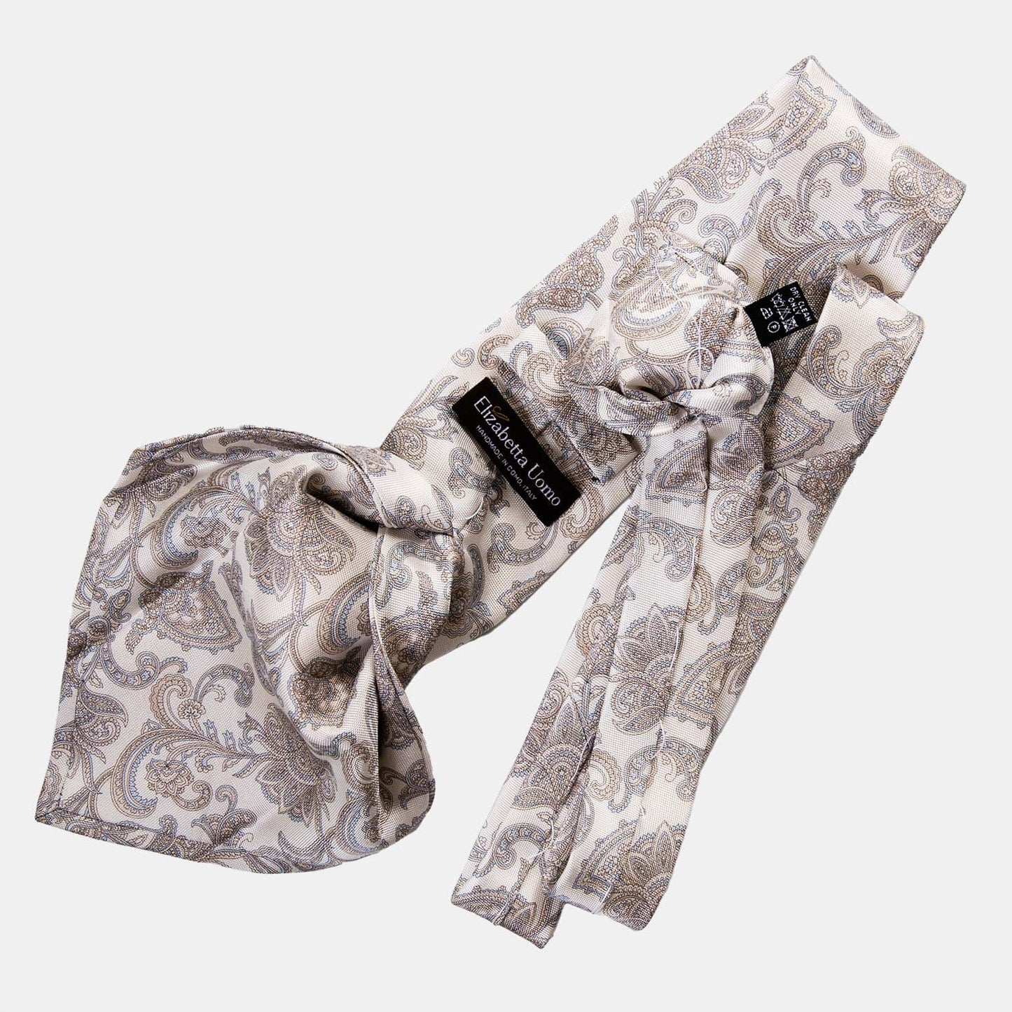 Novara - Printed Silk Tie - Ivory - My Men's Shop
