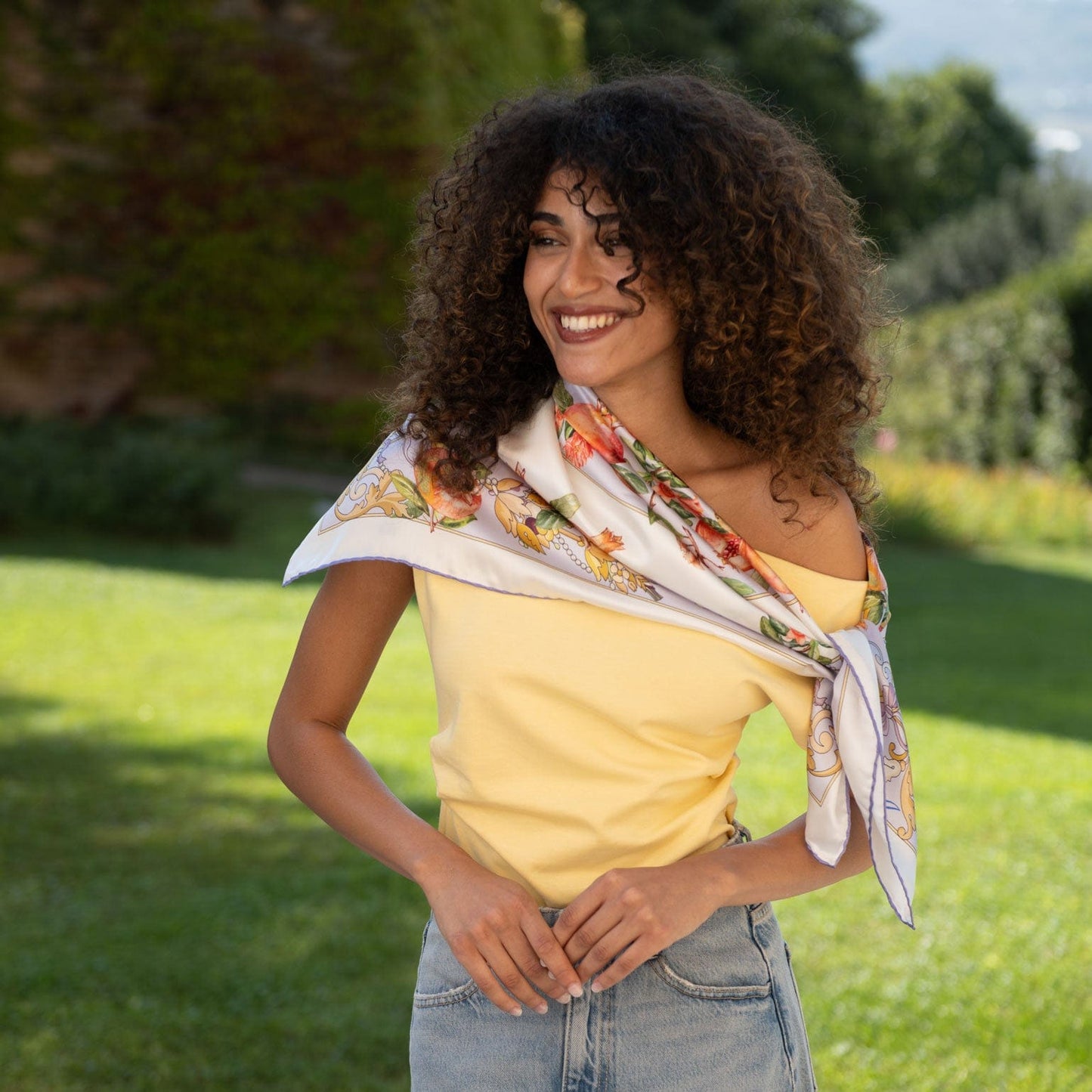 Melograno - Silk Foulard - Lavender