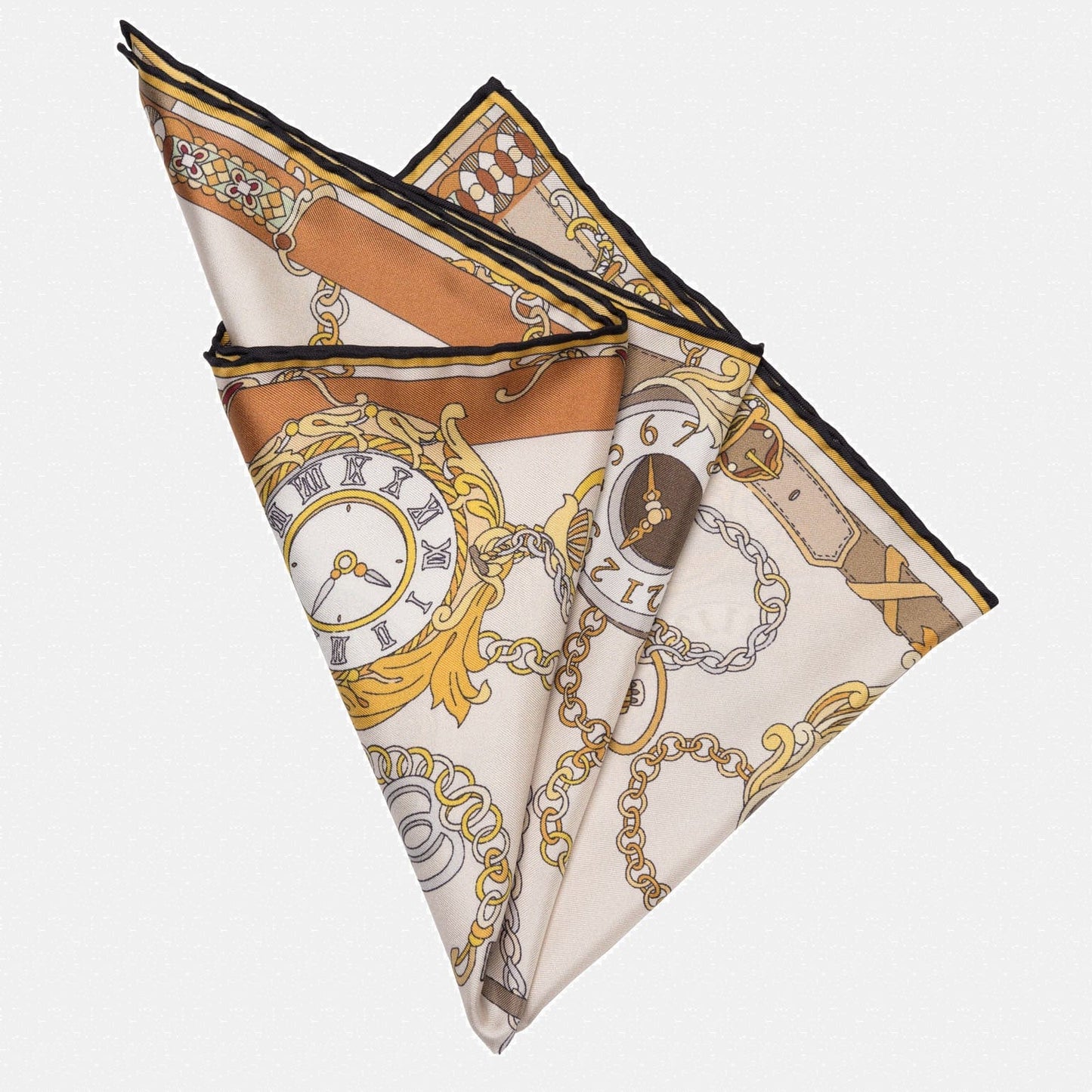 Like Clockwork - Silk Pocket Square - Beige - My Men's Shop