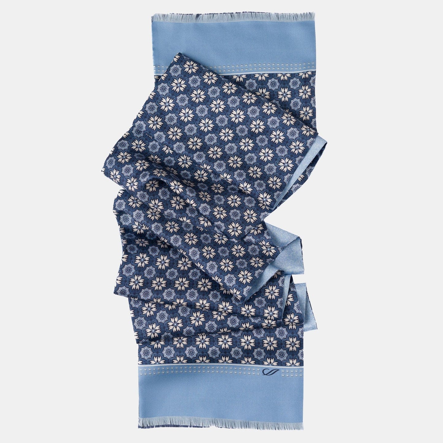 Appia - Reversible Silk Scarf - Blue - My Men's Shop