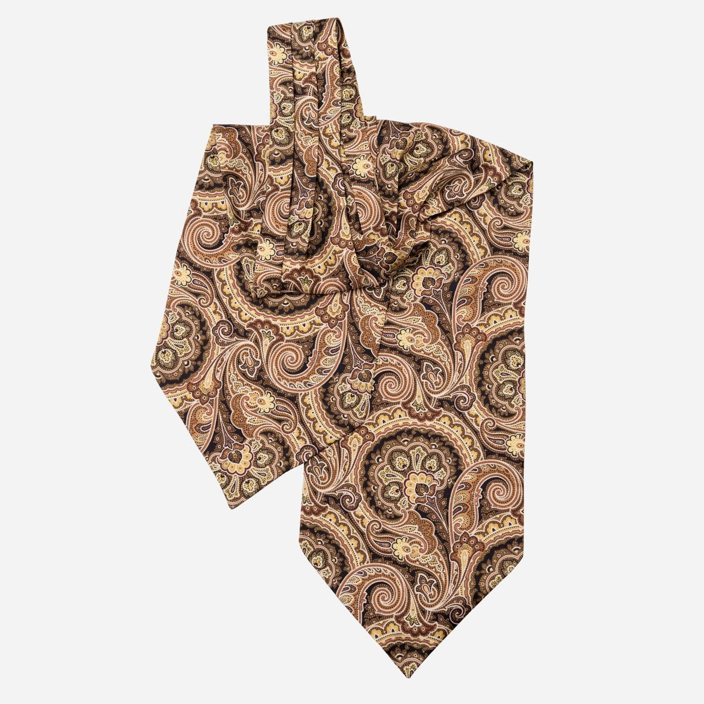 Bugatti - Silk Ascot Cravat Tie - Walnut - My Men's Shop