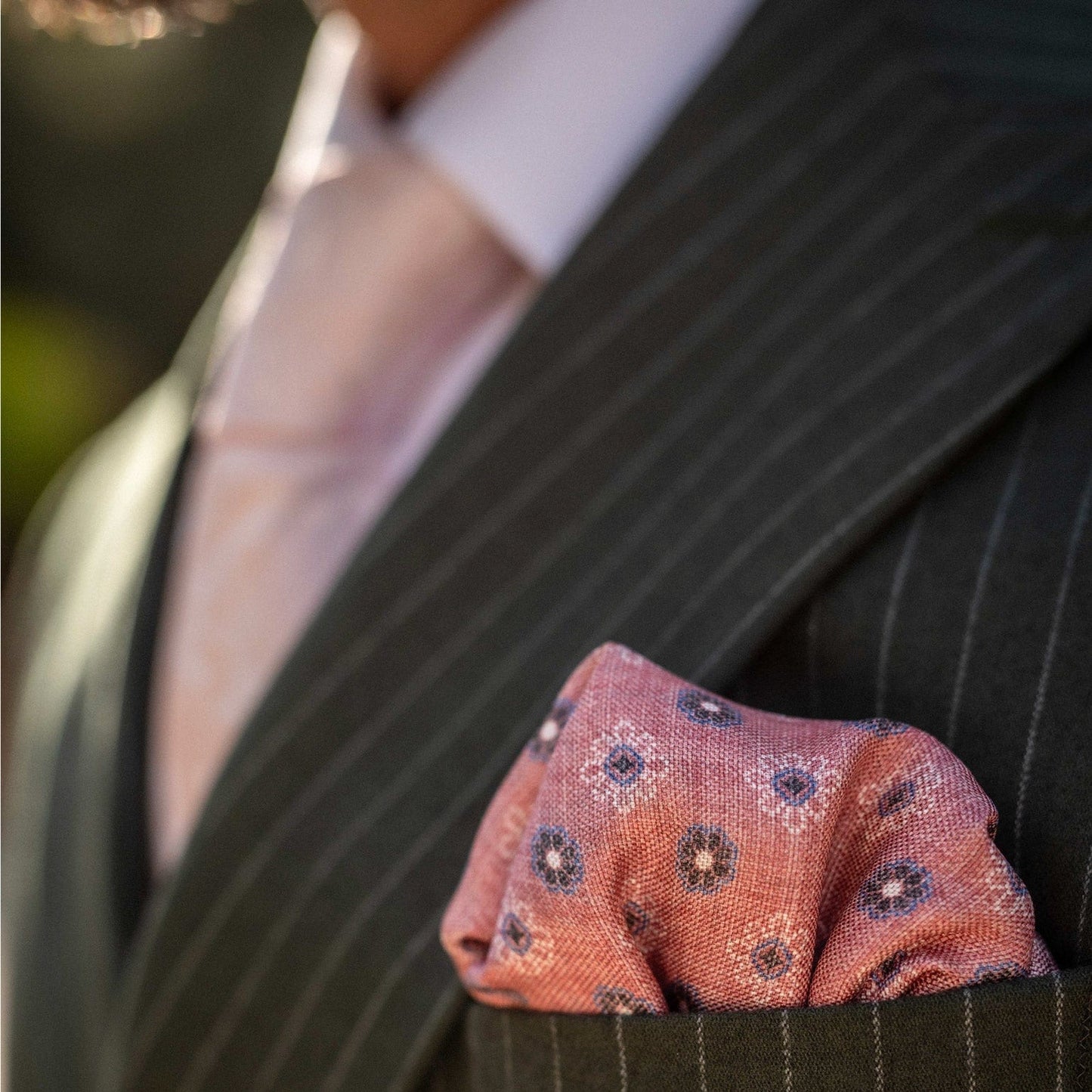 Pascal - Double Sided Silk Pocket Square - Blush - My Men's Shop