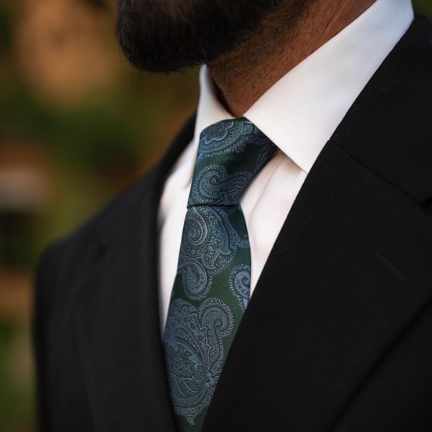 Cortina - Silk Jacquard Tie - Bottle Green - My Men's Shop