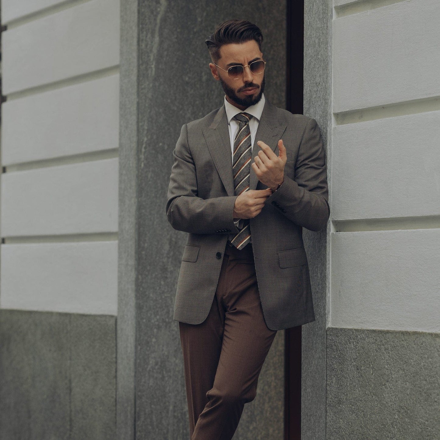 Velletri - Silk Jacquard Tie - Steel
