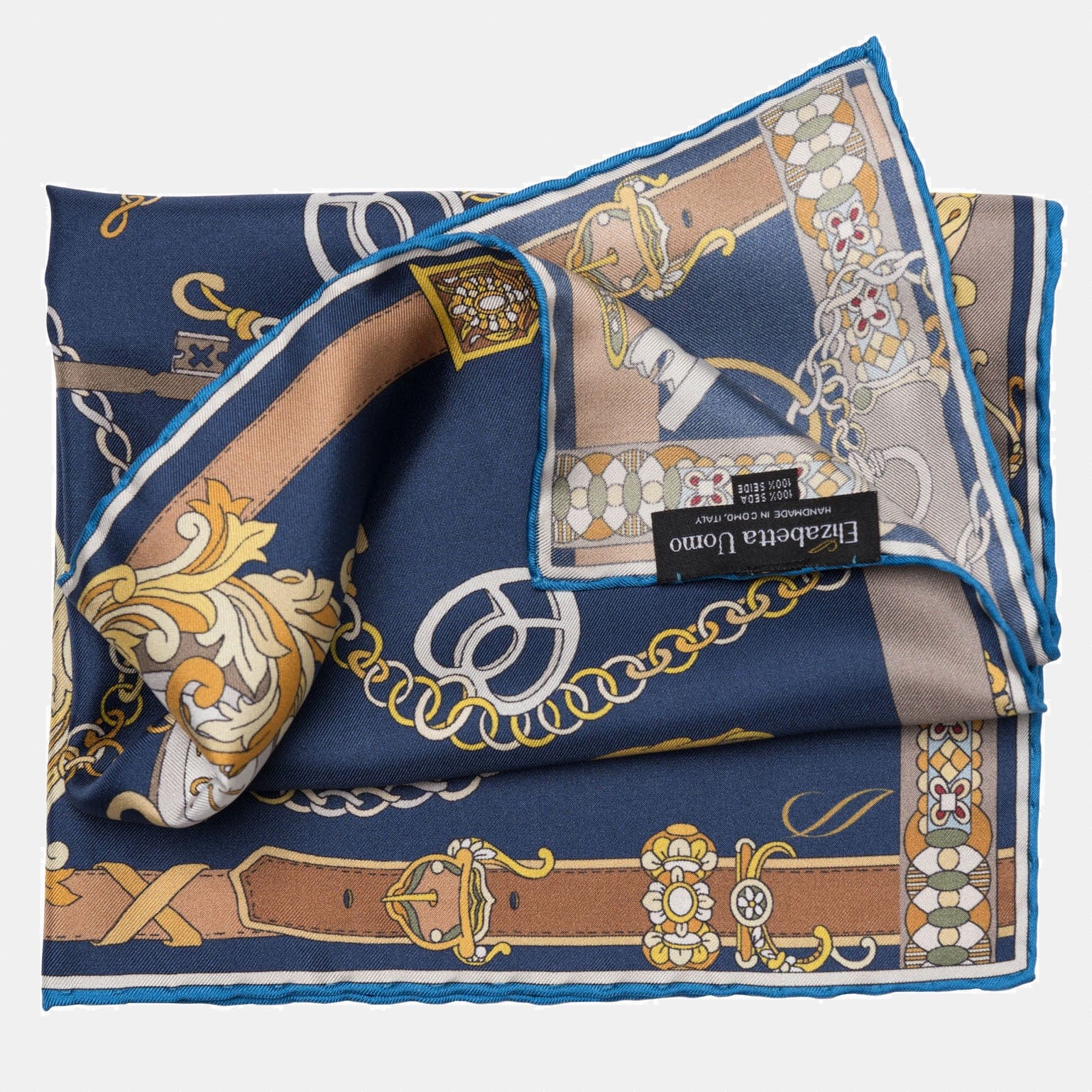 Like Clockwork - Silk Pocket Square - Navy - My Men's Shop