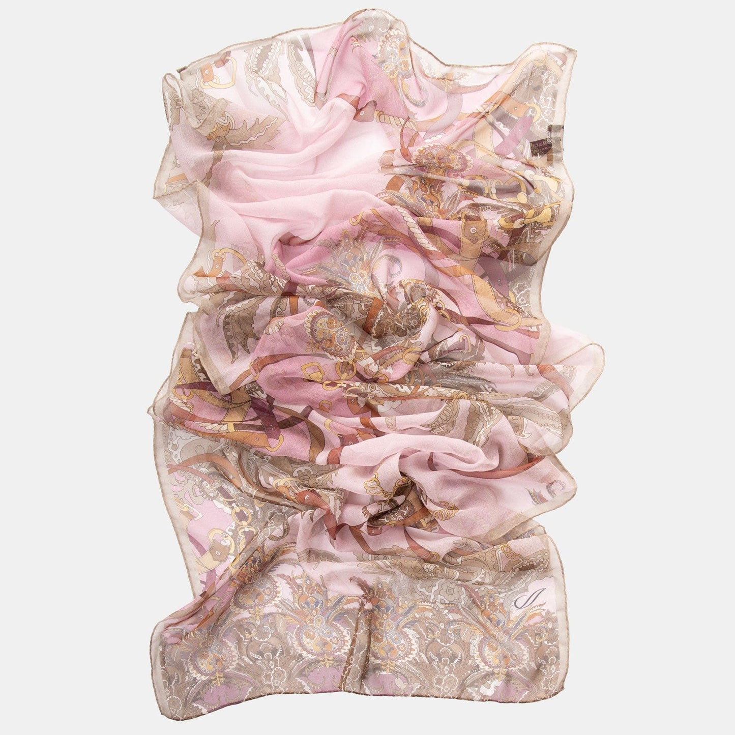 Alessandra - Long Silk Scarf - Cameo Pink