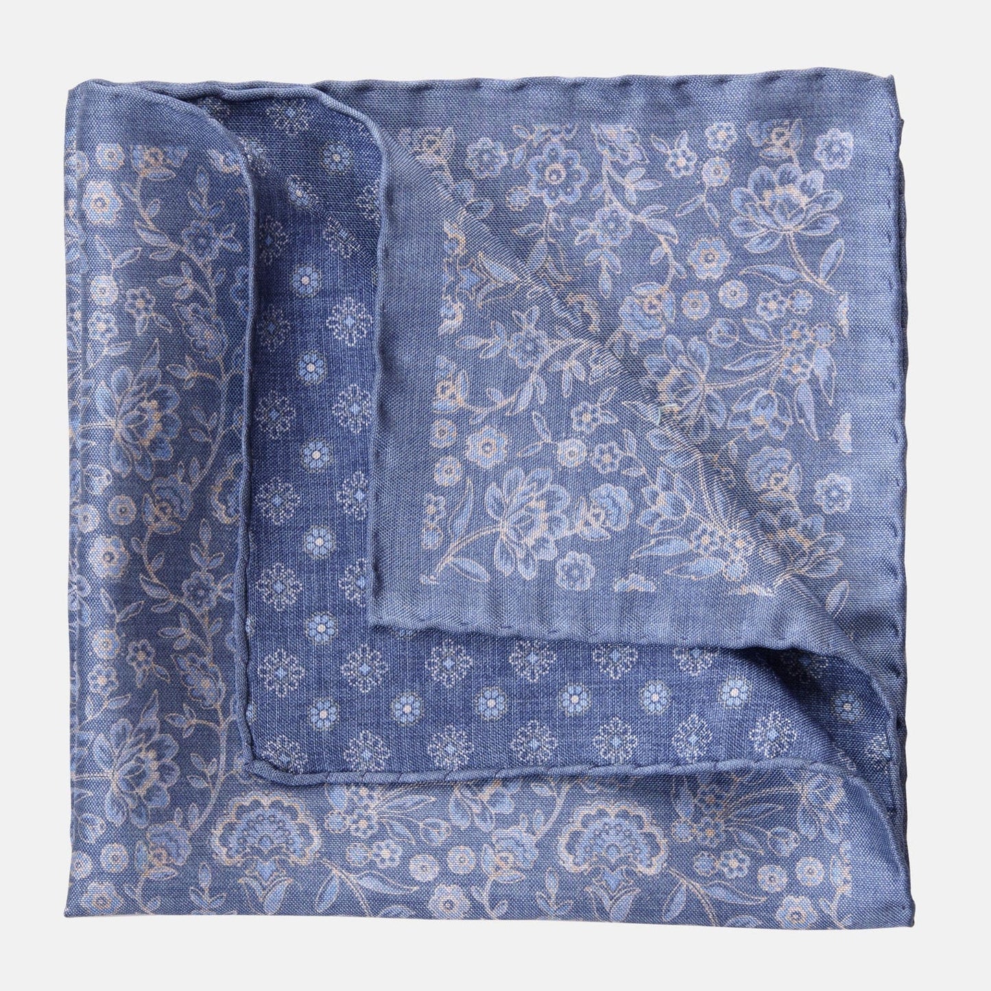 Pascal - Double Sided Silk Pocket Square - Blue - My Men's Shop
