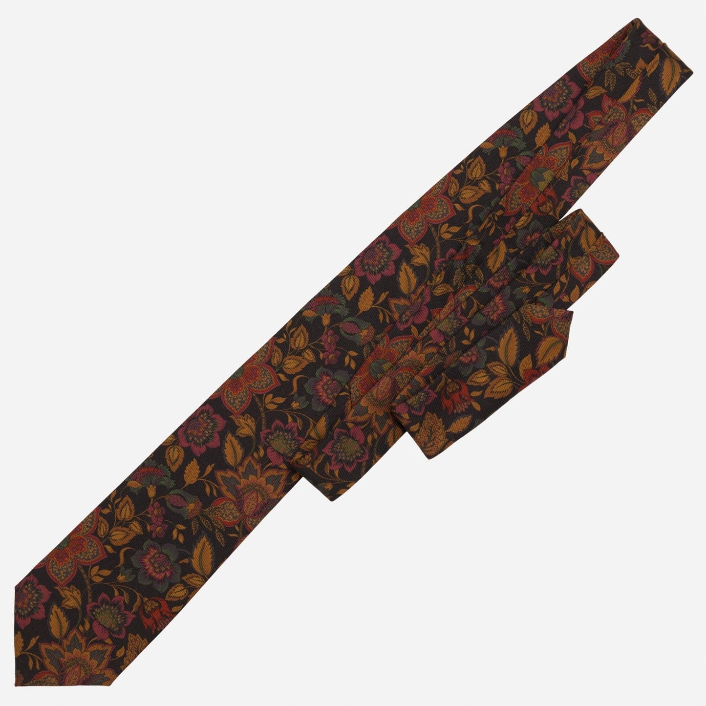 Calvino - Printed Madder Silk Tie - Black