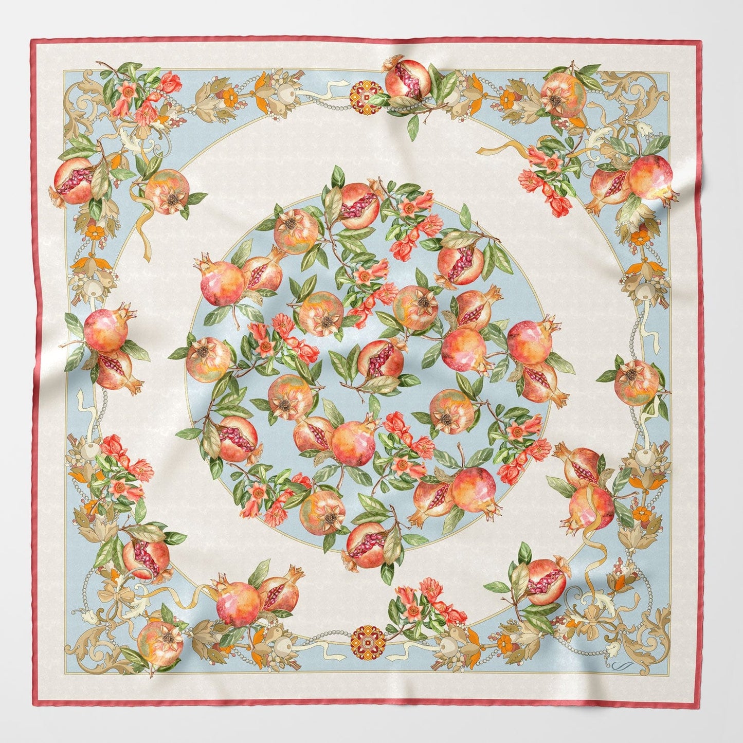 Melograno - Silk Foulard - Powder Blue