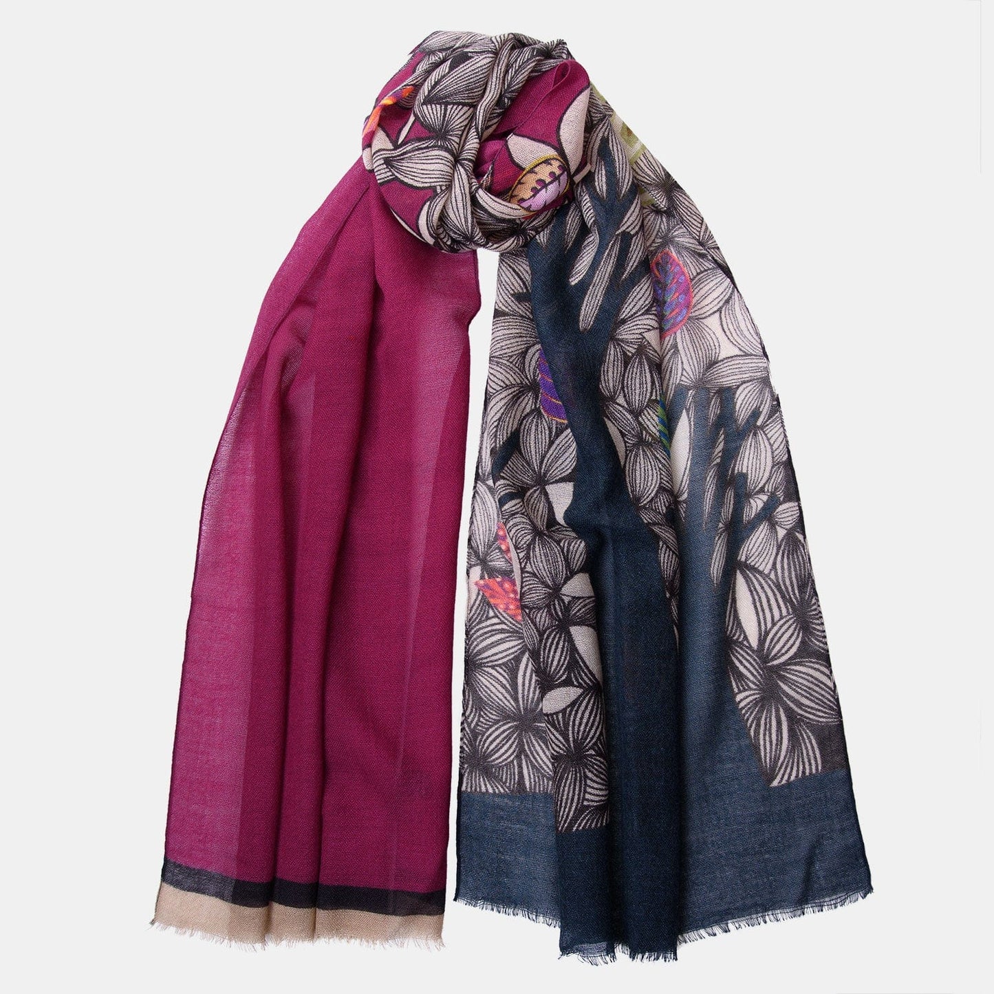 Bosco - Wool Scarf - Raspberry