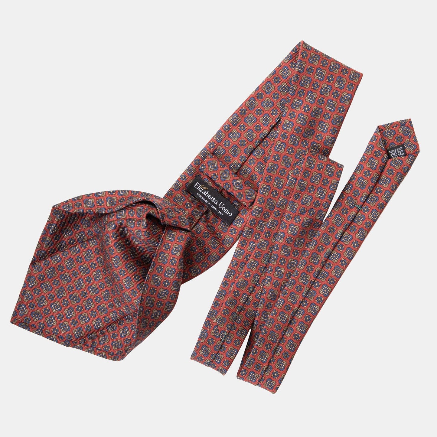 Parma - Printed Madder Silk Tie - Barn Red - My Men's Shop