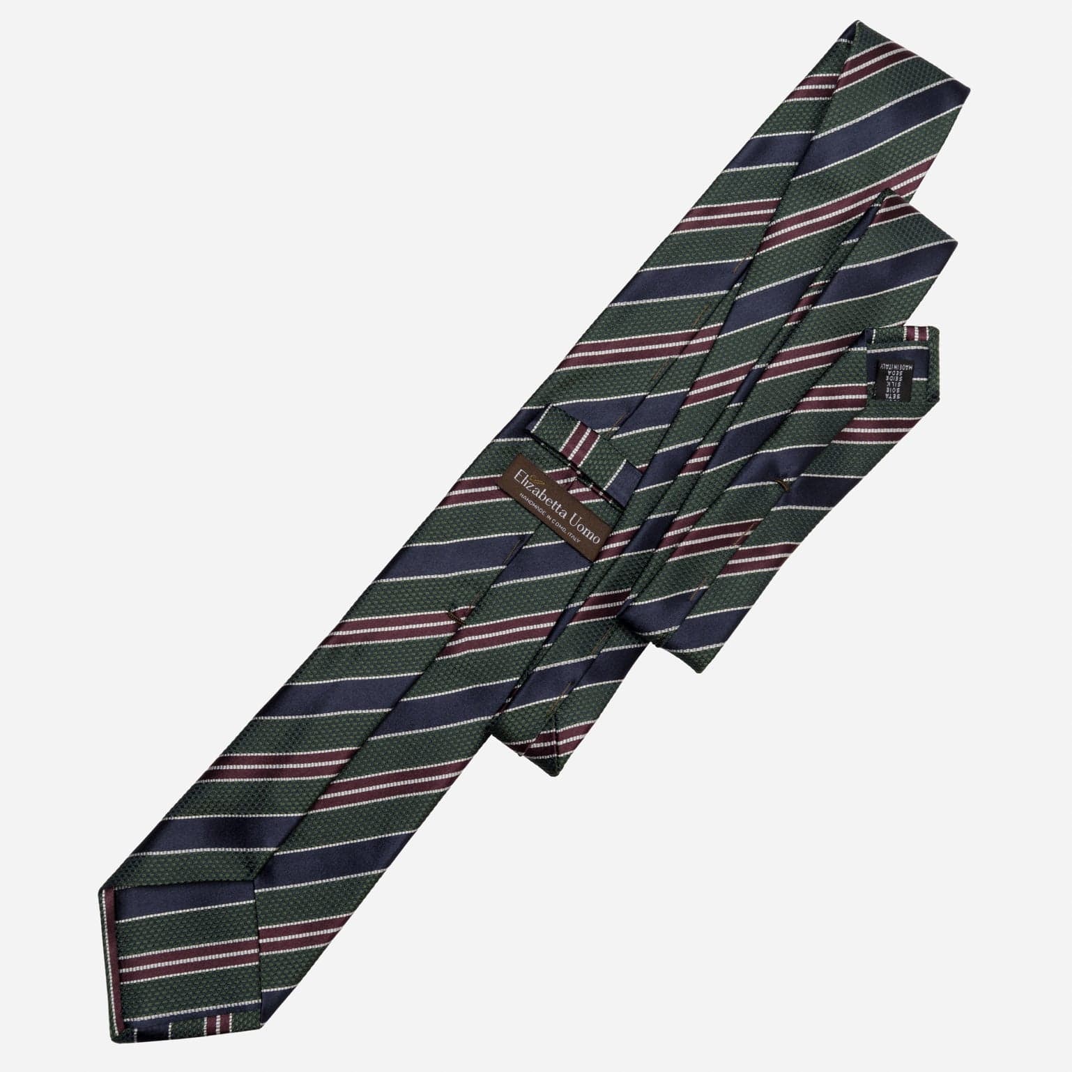 Vesuvio - Silk Jacquard Tie - Green and Navy - My Men's Shop