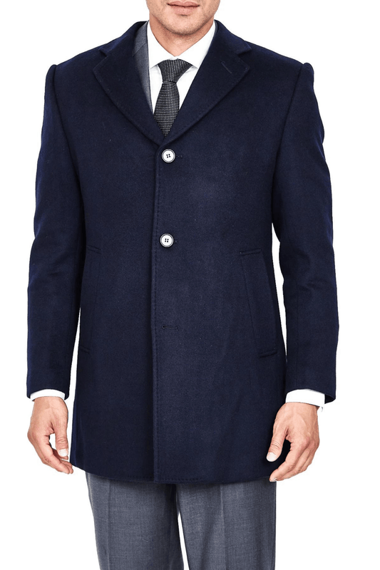 Luxury Overcoat Wool and Cashmere - Navy - My Men's Shop