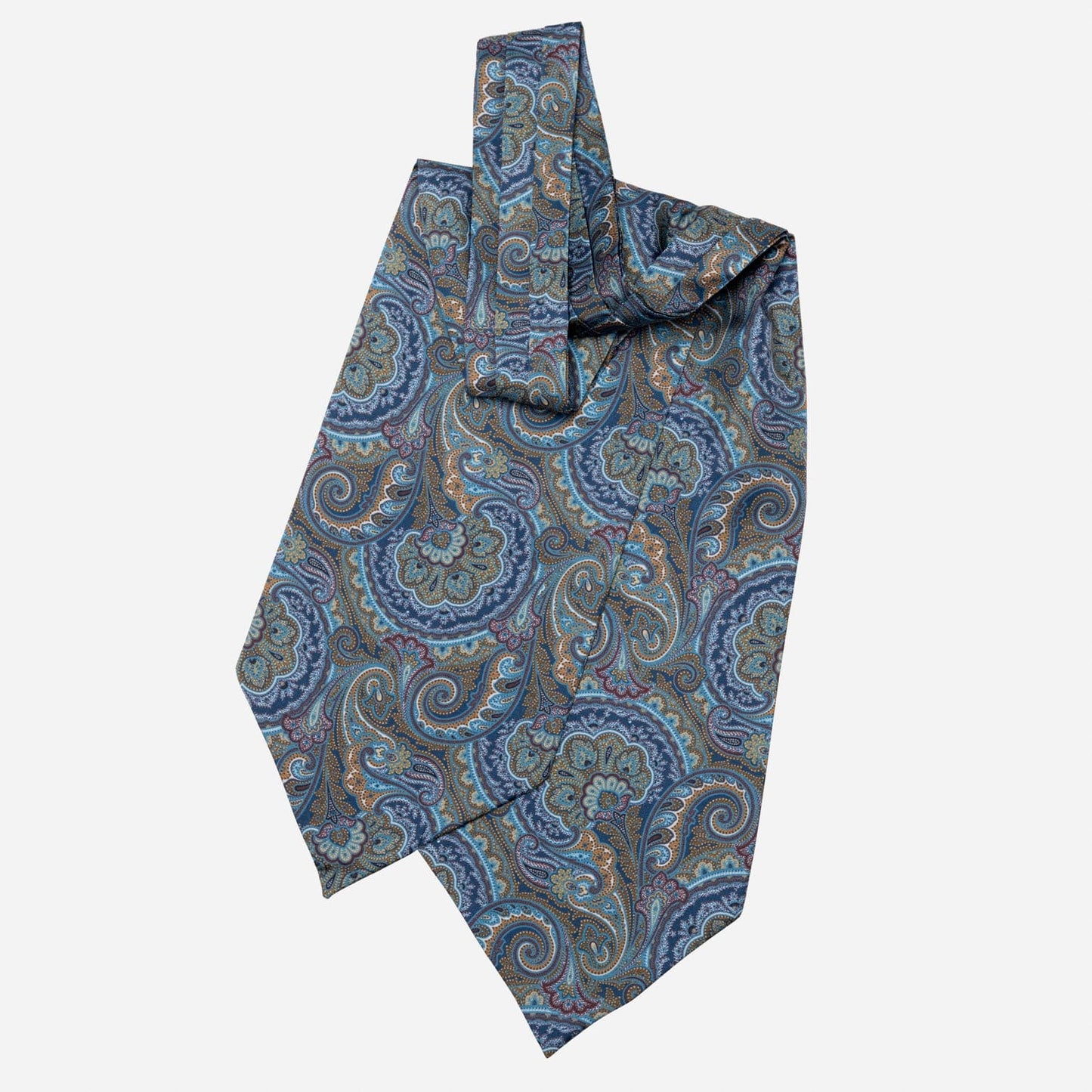 Bugatti - Silk Ascot Cravat Tie - Petrol Blue - My Men's Shop