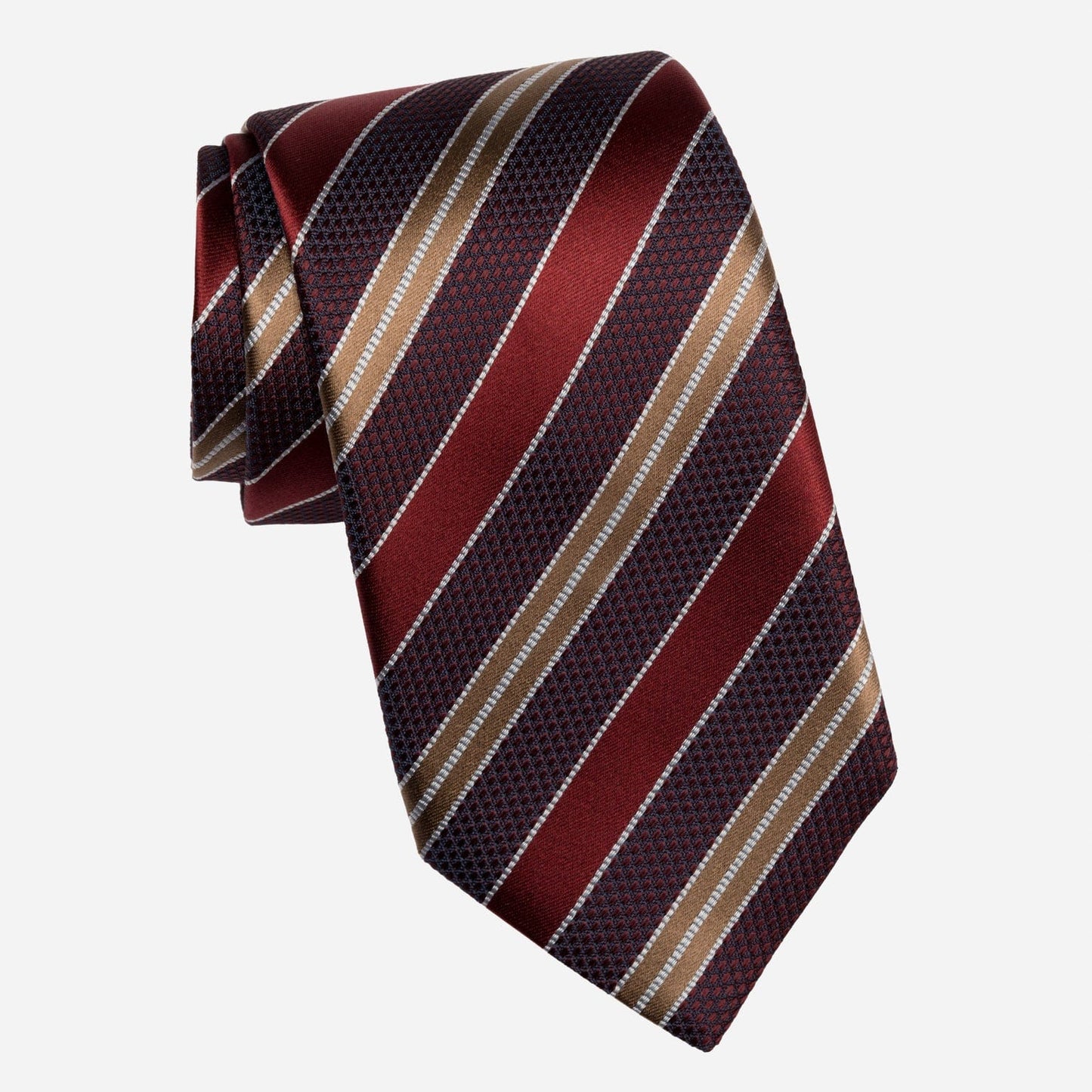 Vesuvio - Silk Jacquard Tie - Red and Burgundy - My Men's Shop