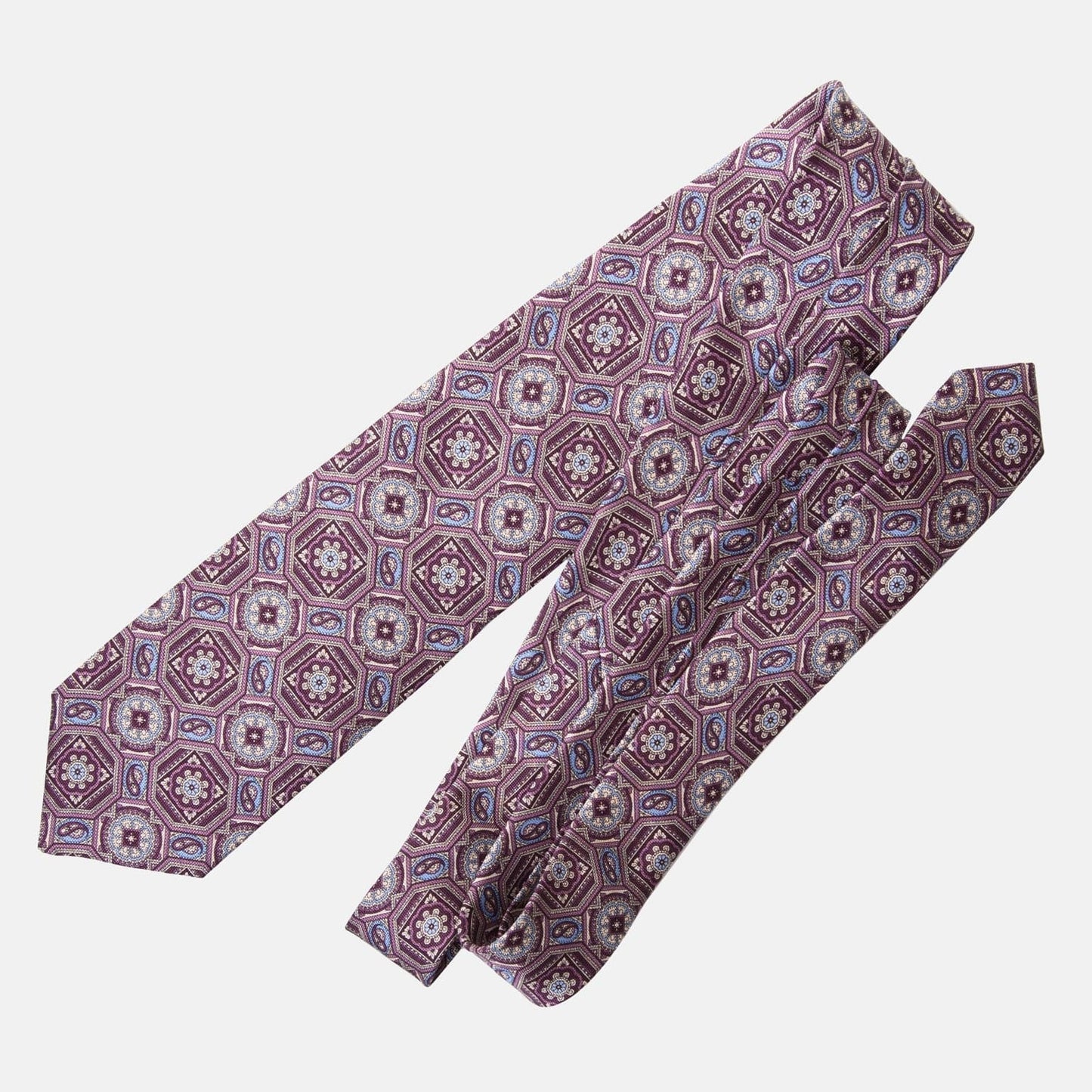 Mantova - Printed Silk Tie - Burgundy Plum - My Men's Shop