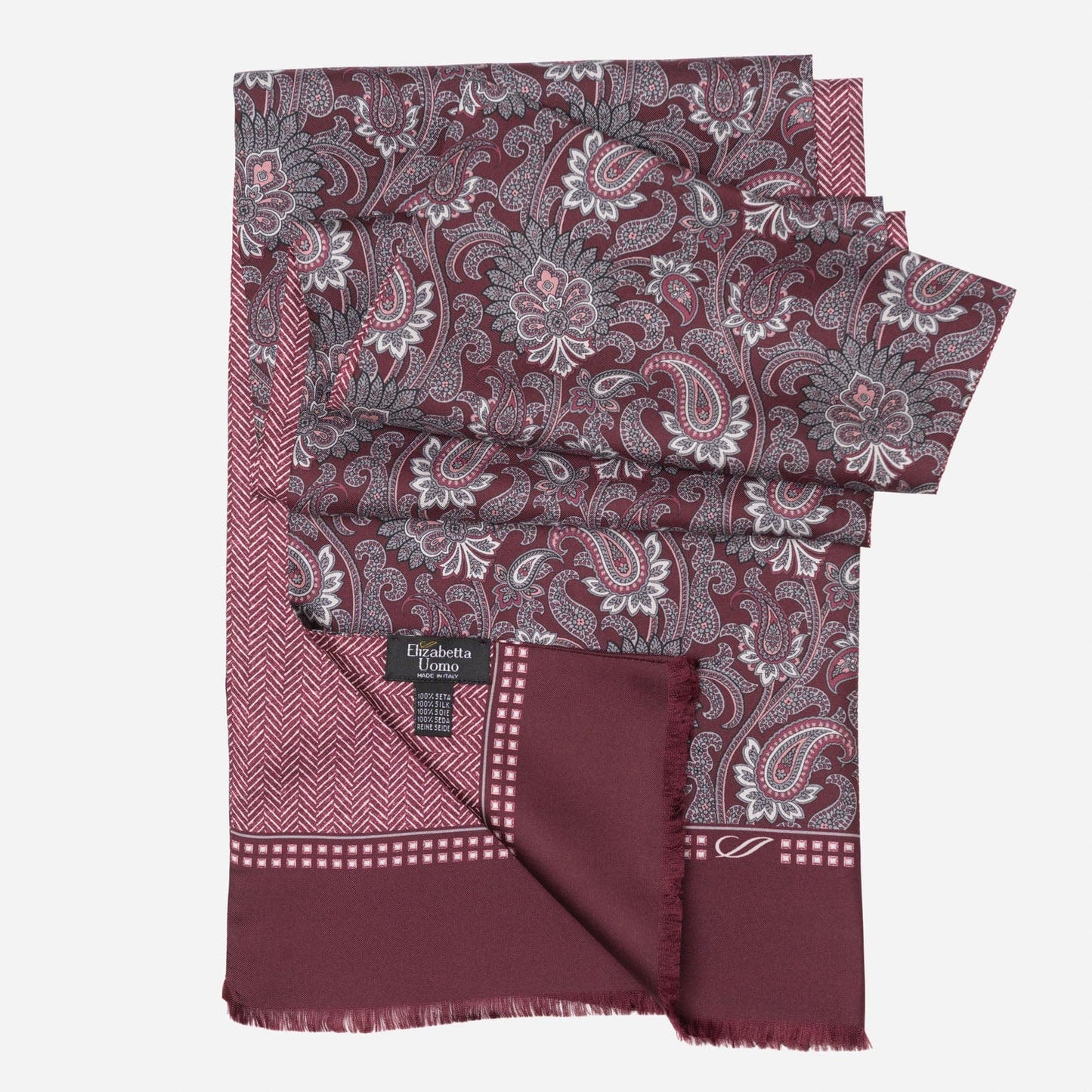 Pasquino - Reversible Silk Scarf - Wine - My Men's Shop