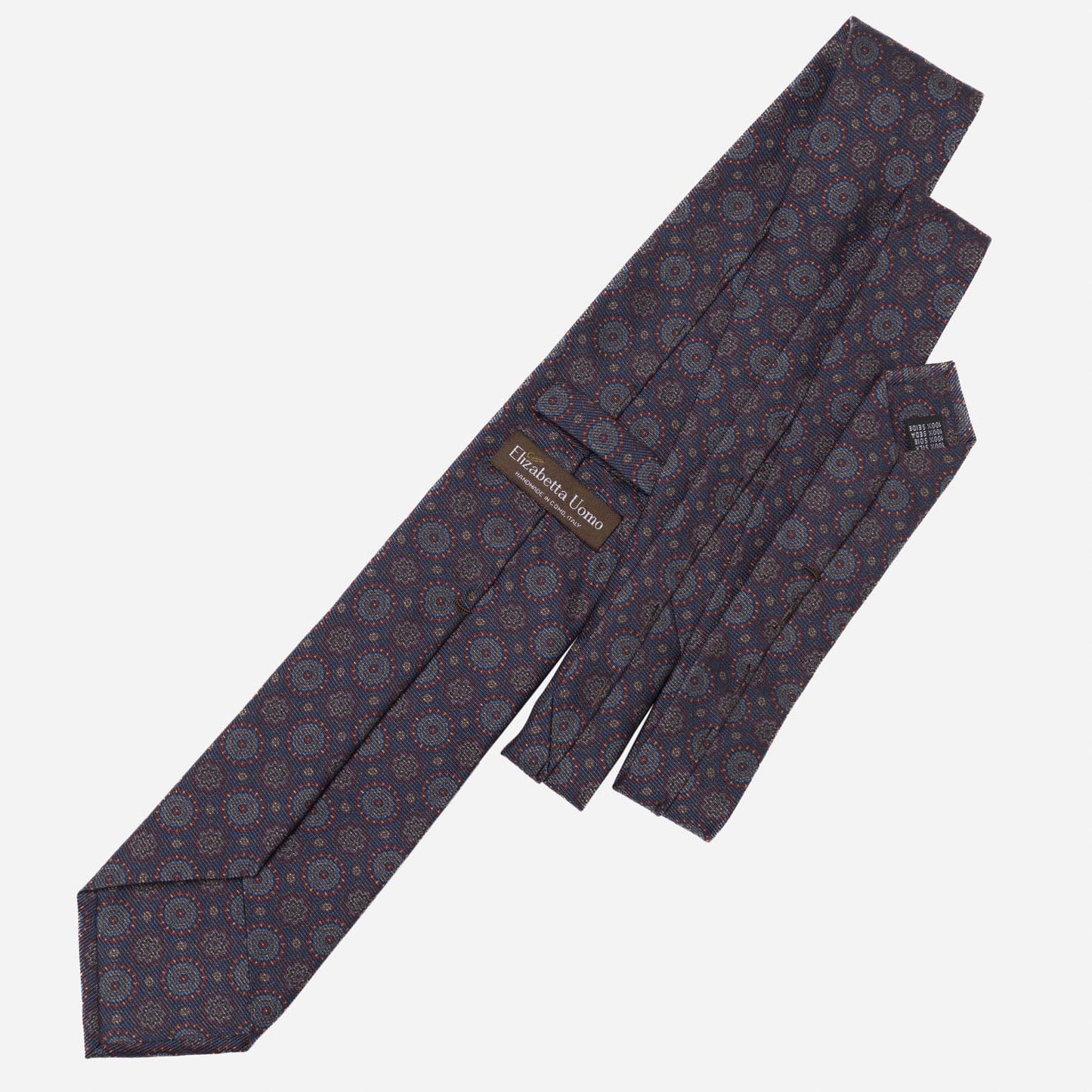 Moretti - Printed Madder Silk Tie - Navy & Burgundy - My Men's Shop