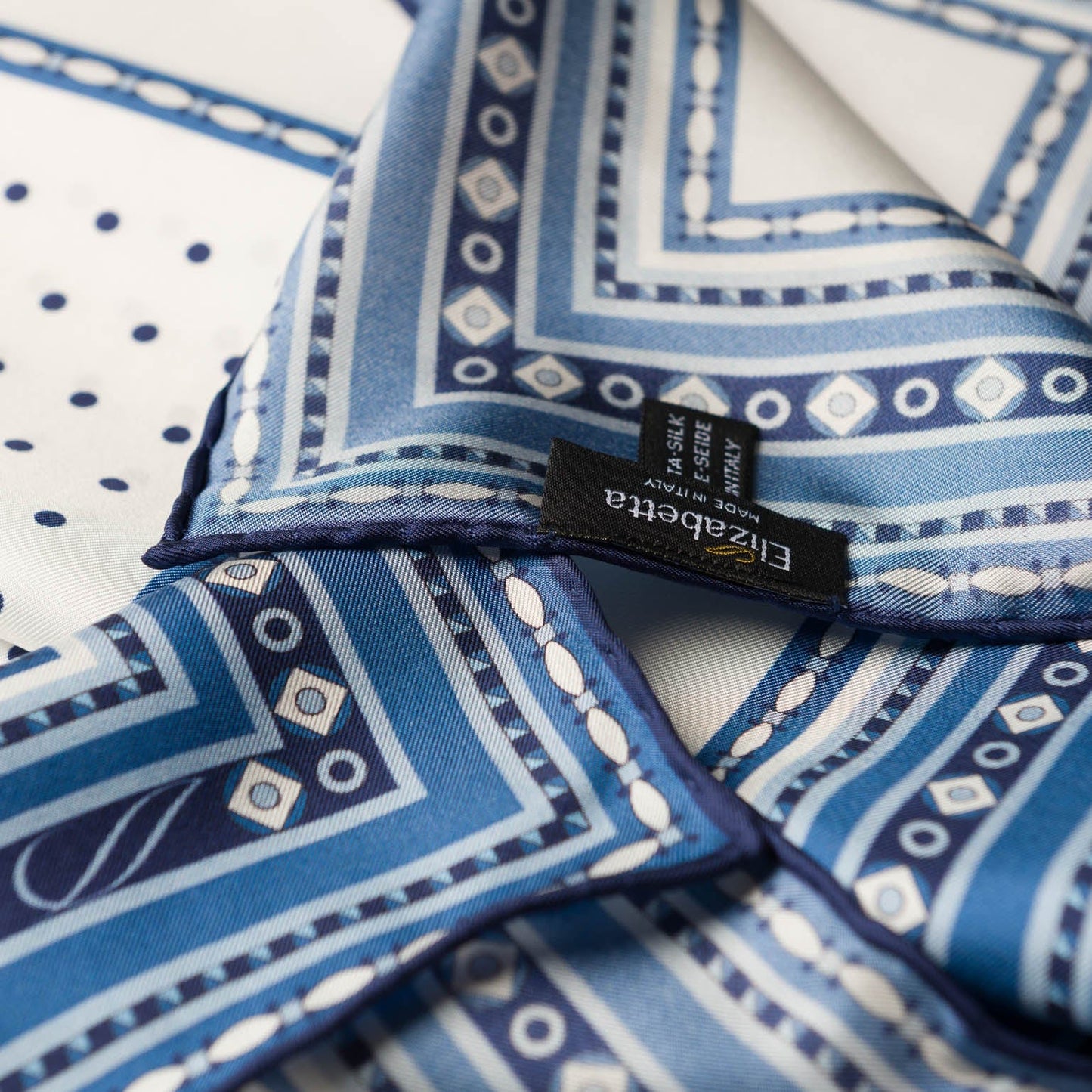 Verona - Silk Neckerchief - White & Blue - My Men's Shop