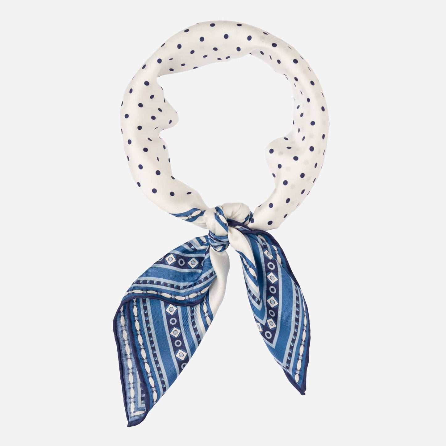 Verona - Silk Neckerchief - White & Blue - My Men's Shop