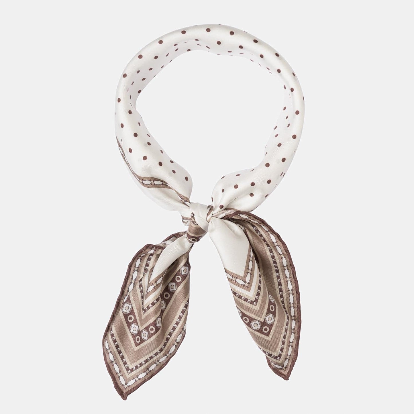 Verona - Silk Neckerchief - White & Sand - My Men's Shop