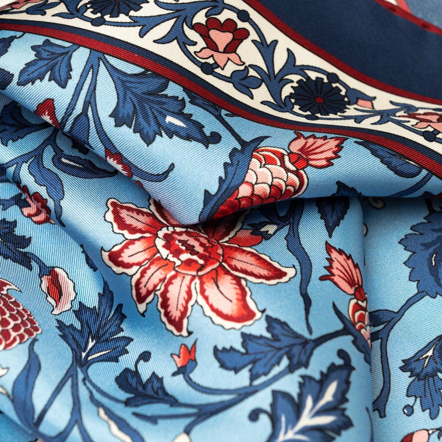 Carrara - Silk Neckerchief - Blue & Pink