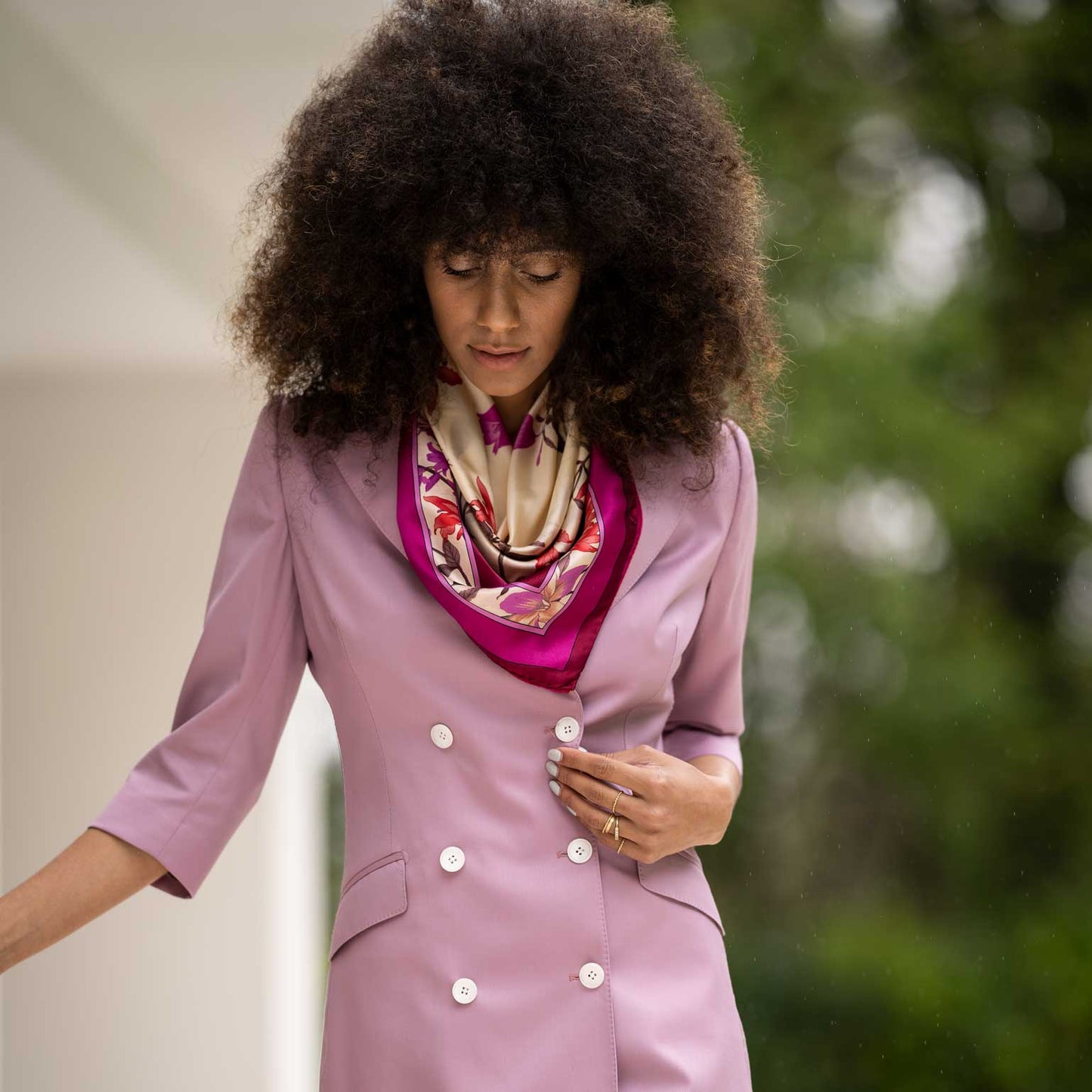 Serena - Silk Foulard - Fuchsia