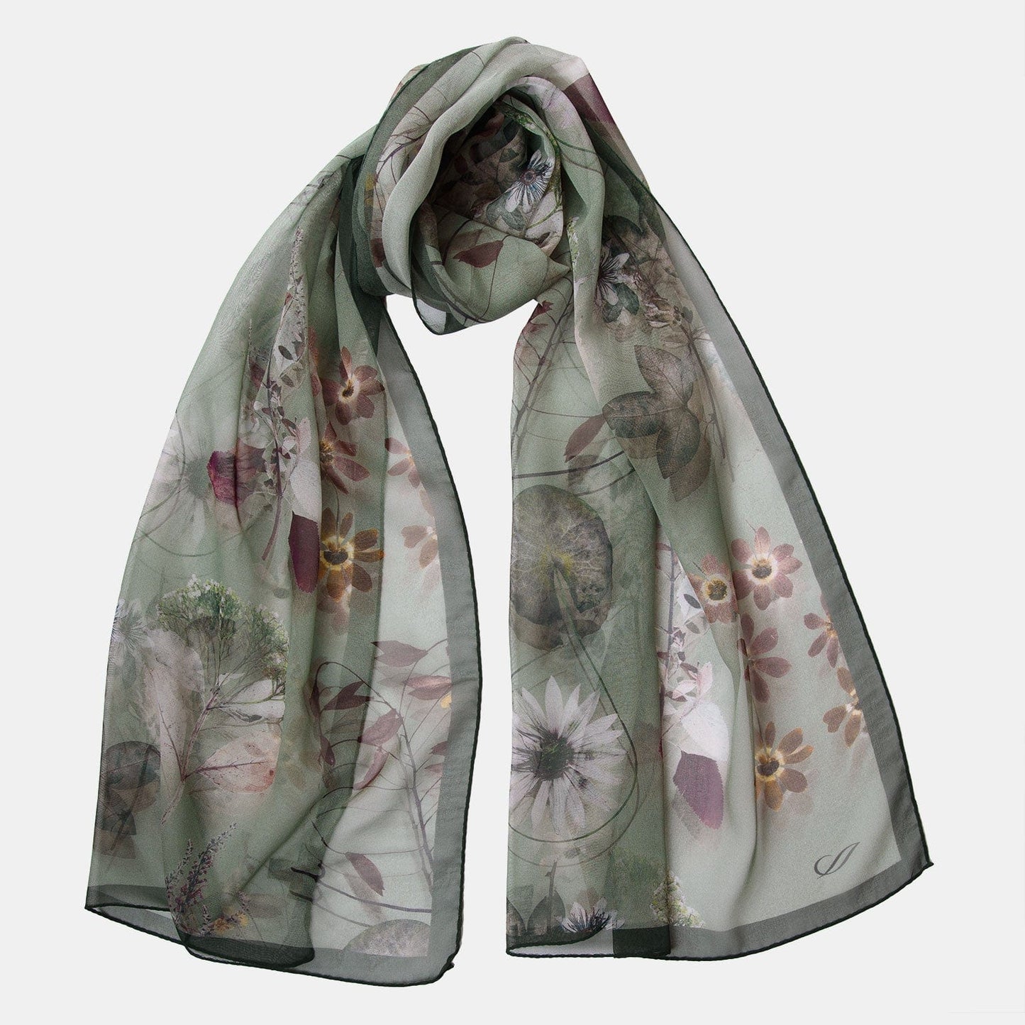 Botanica - Long Silk Scarf - Green - My Men's Shop