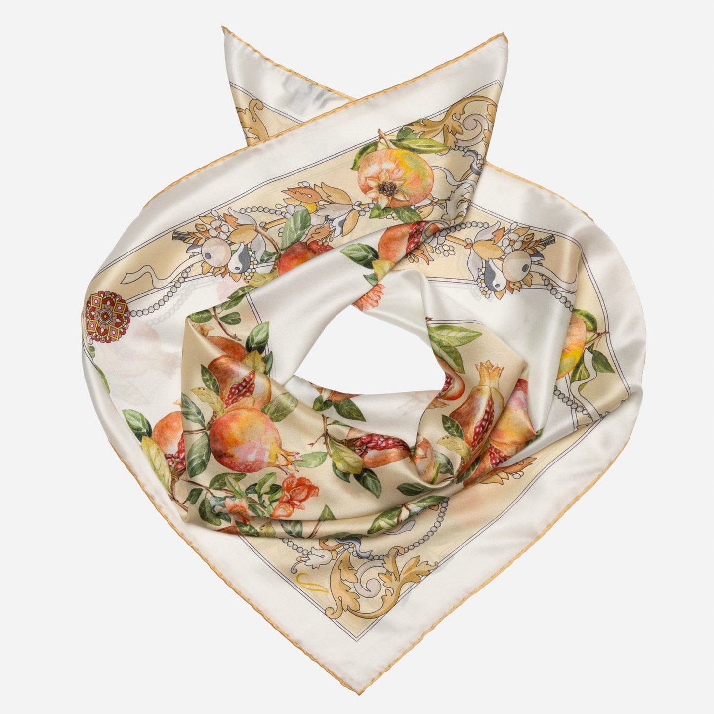 Melograno - Silk Foulard - White Gold - My Men's Shop