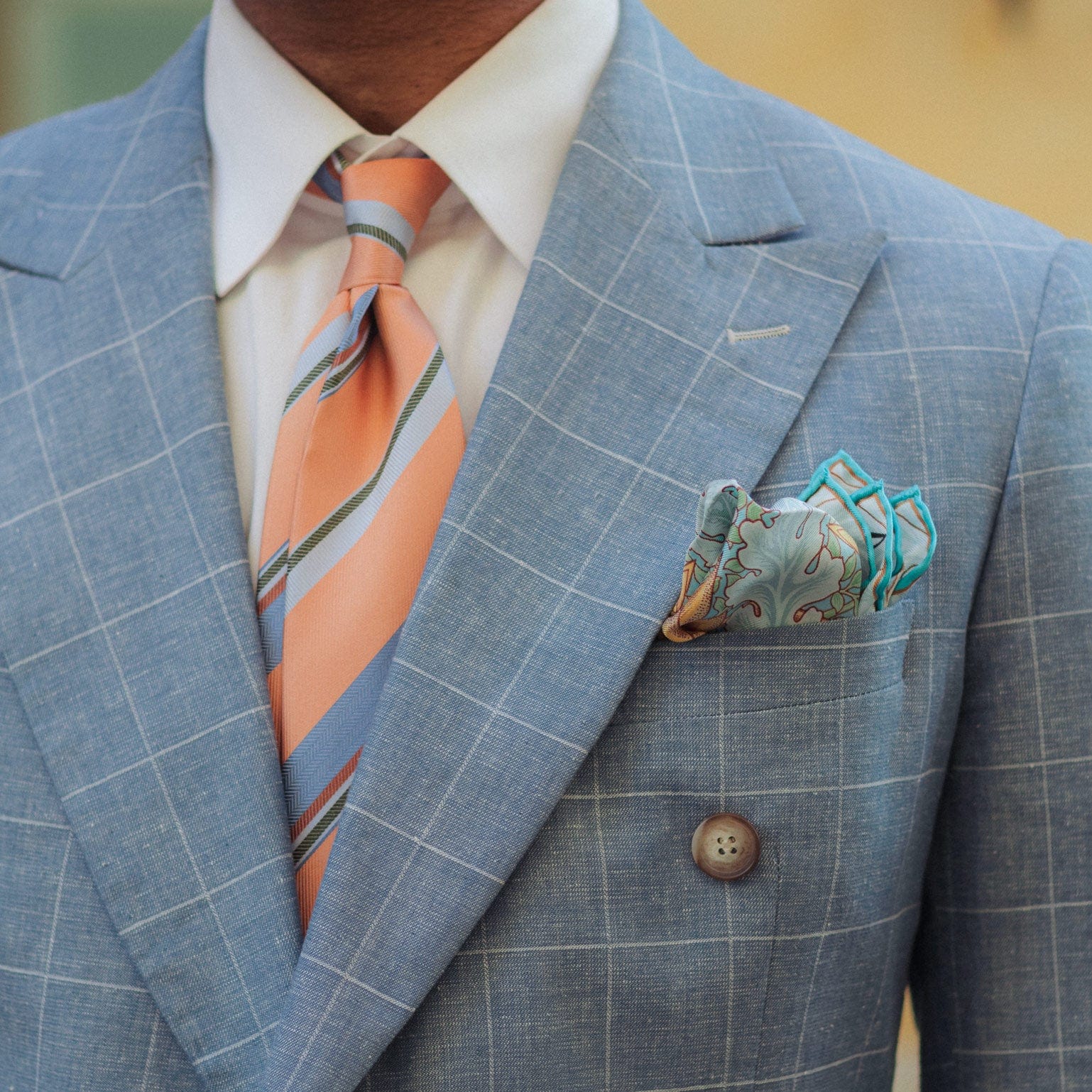 Londra - Silk Pocket Square - Aqua - My Men's Shop