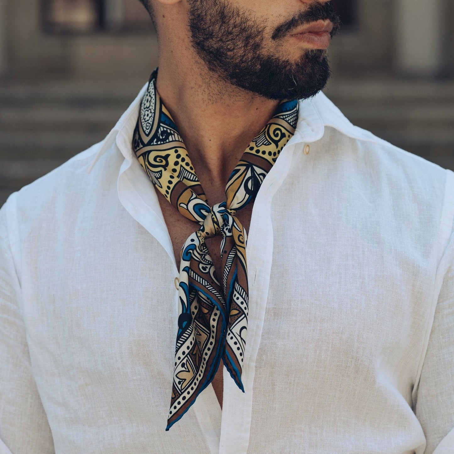 Capri - Silk Neckerchief - Yellow - My Men's Shop