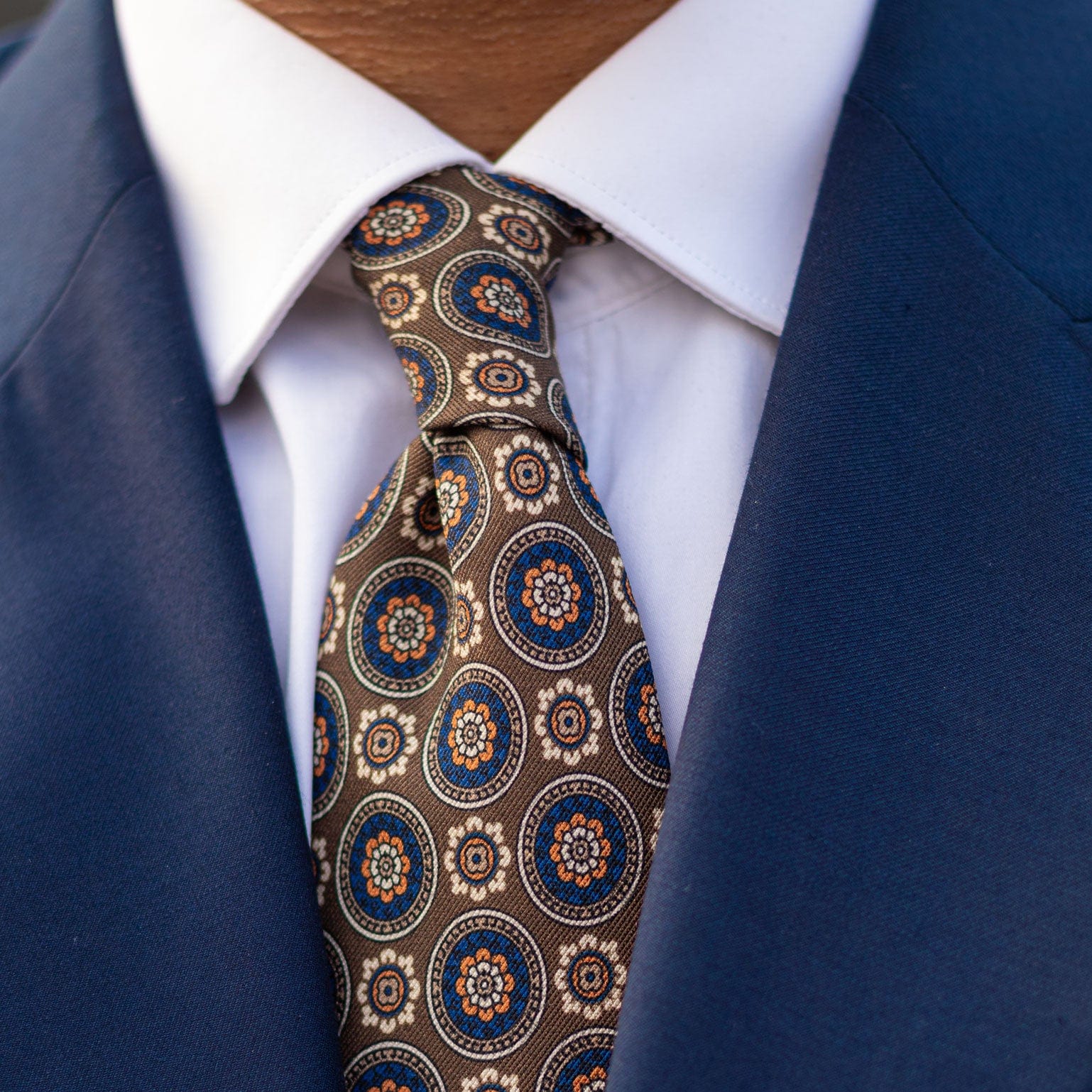 La Vigna - Printed Wool & Silk Tie - Brown - My Men's Shop