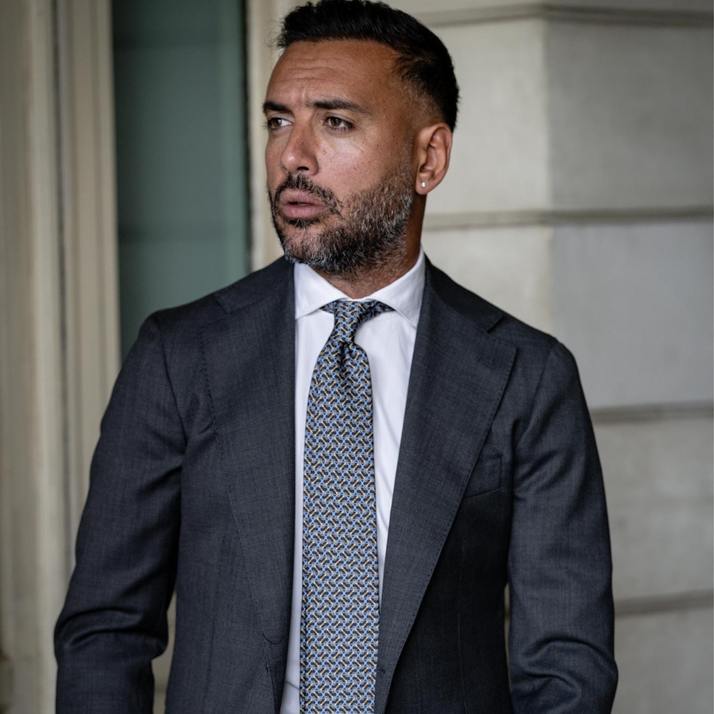 Palio - Printed Silk Tie - Navy
