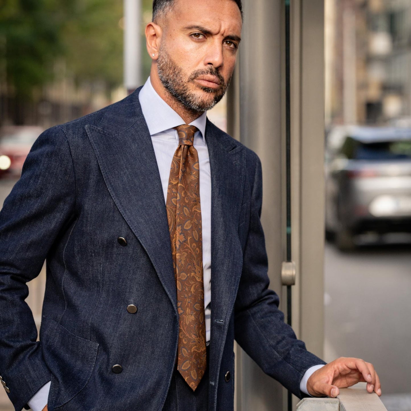Borromeo - Printed Madder Silk Tie - Pecan Brown - My Men's Shop