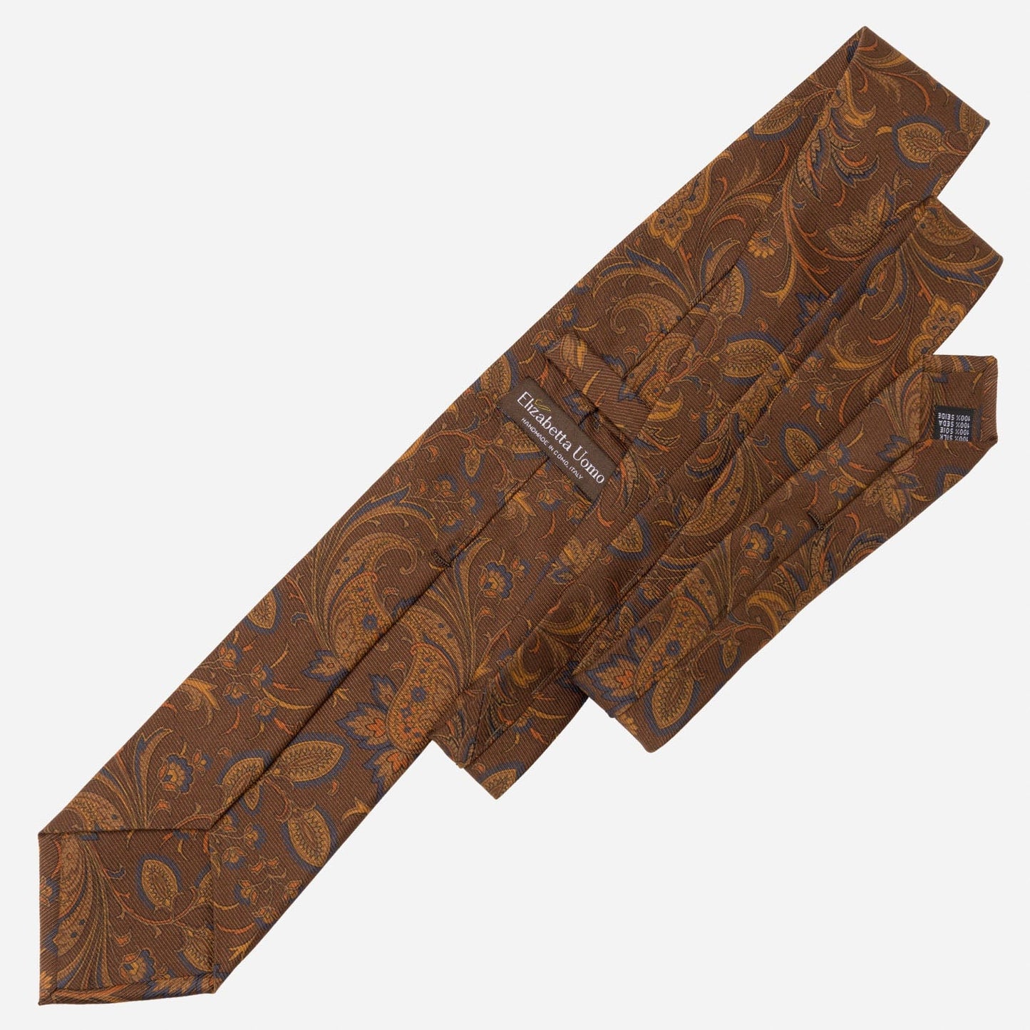 Borromeo - Printed Madder Silk Tie - Pecan Brown - My Men's Shop
