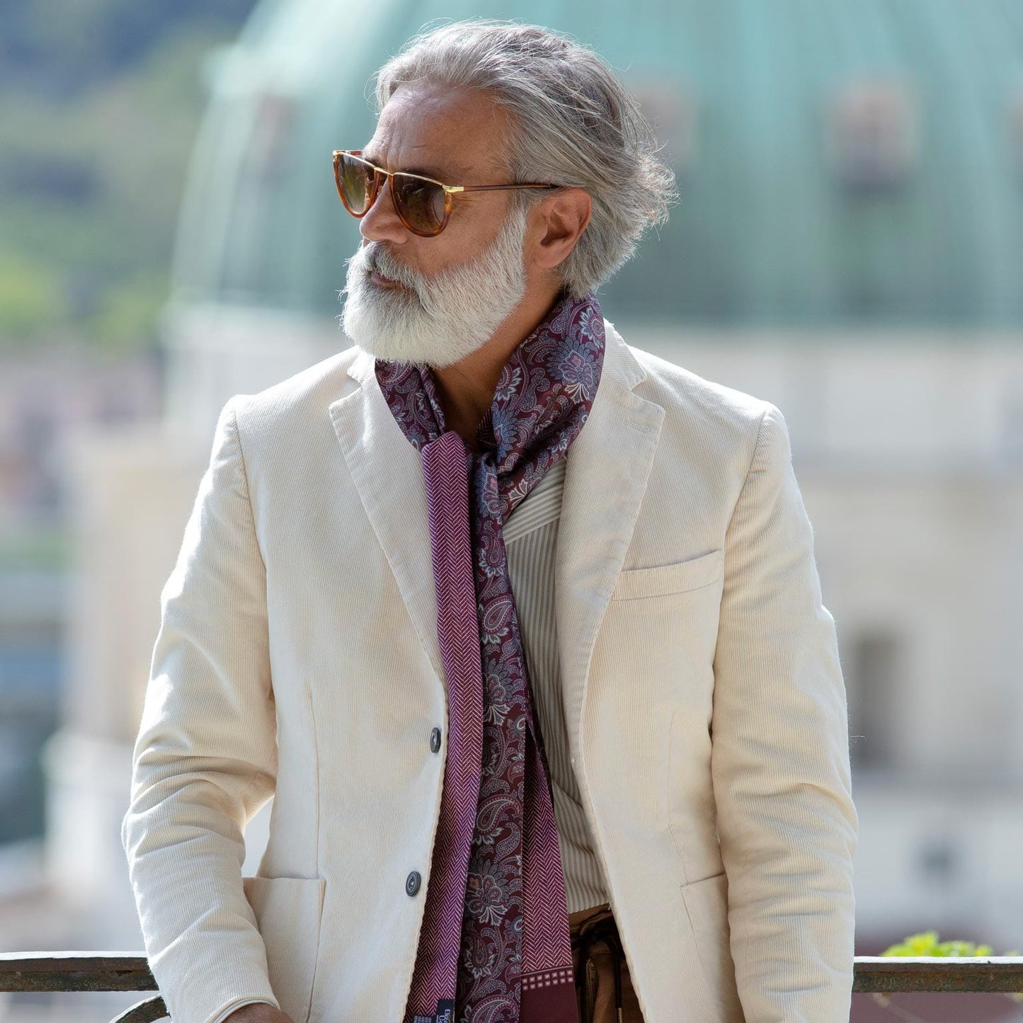 Pasquino - Reversible Silk Scarf - Wine - My Men's Shop