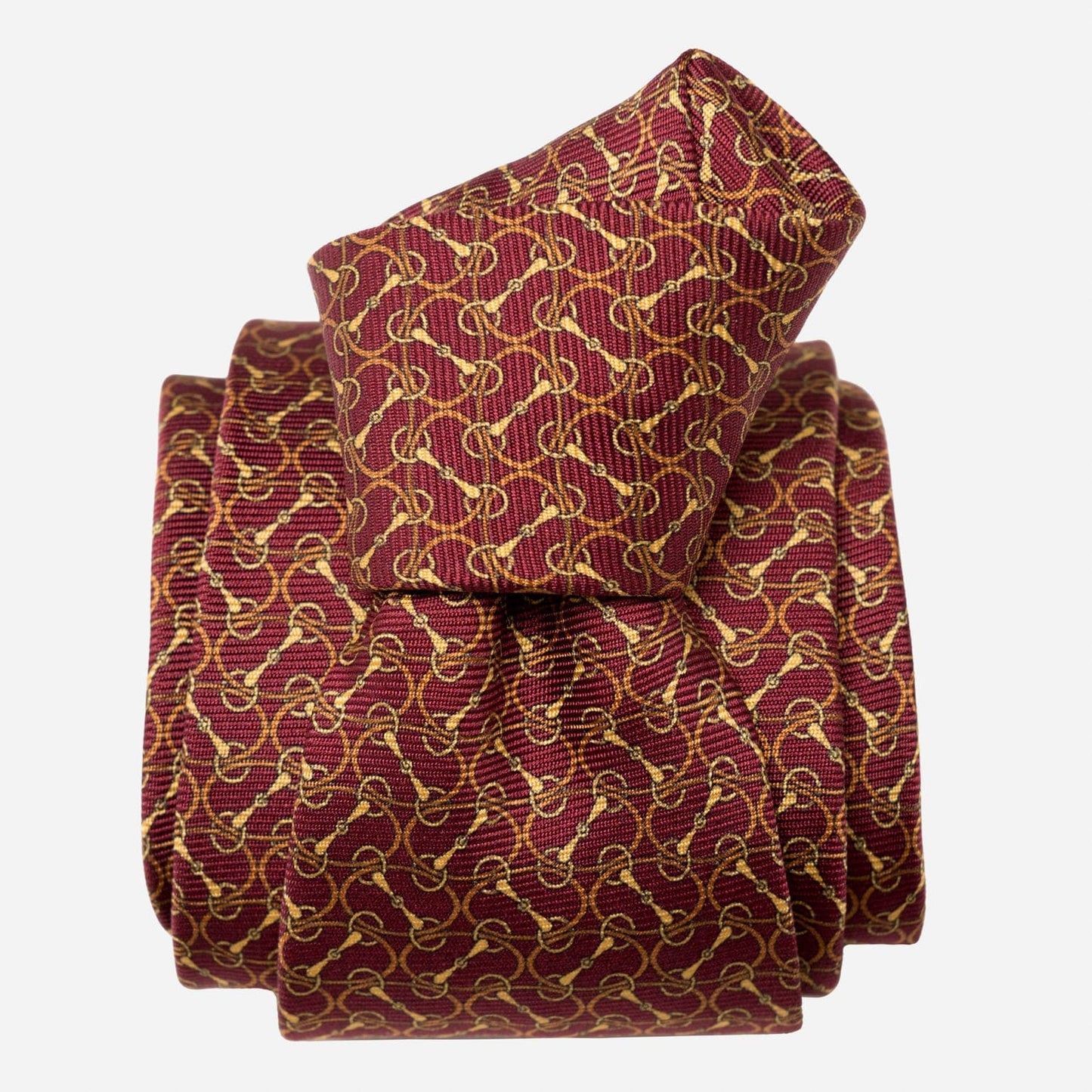 Palio - Printed Silk Tie - Burgundy
