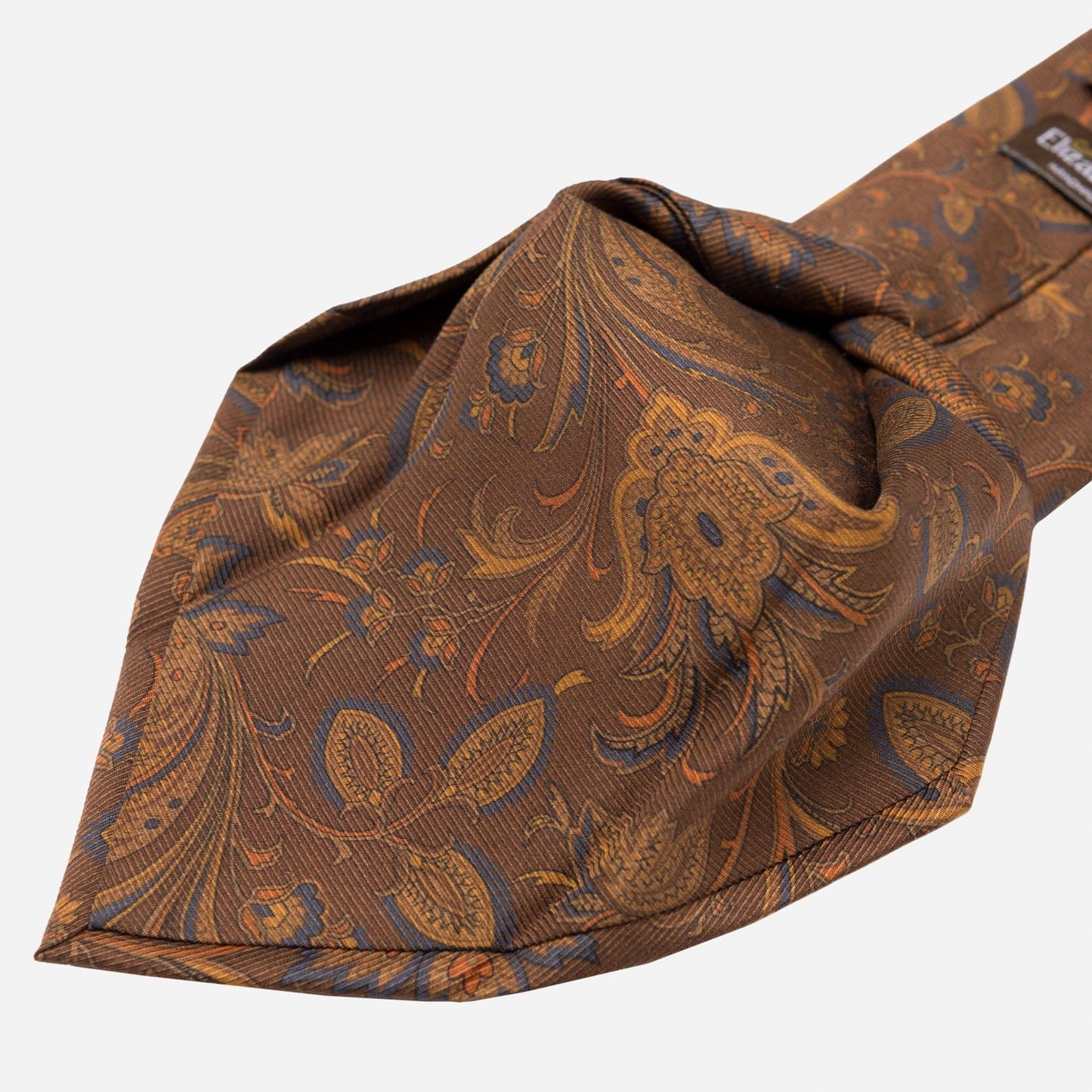 Borromeo - Printed Madder Silk Tie - Pecan Brown - My Men's Shop