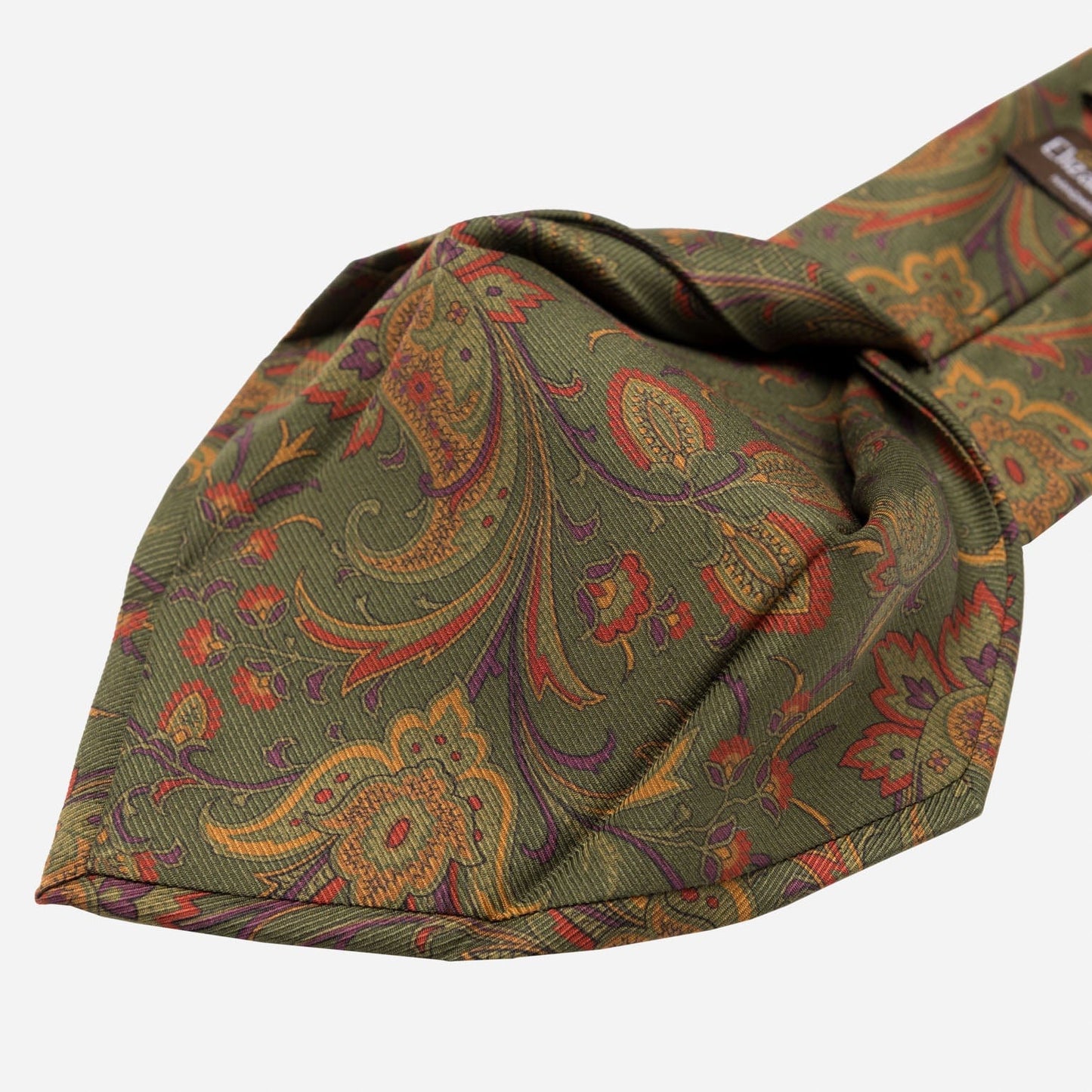 Borromeo - Printed Madder Silk Tie - Olive - My Men's Shop