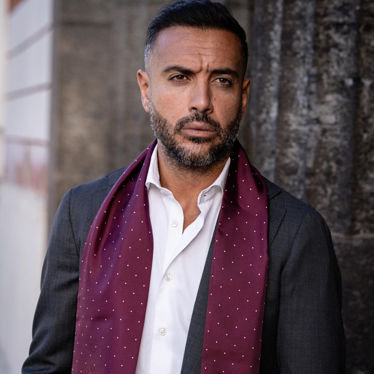 Savona - Slim Silk Scarf - Burgundy - My Men's Shop