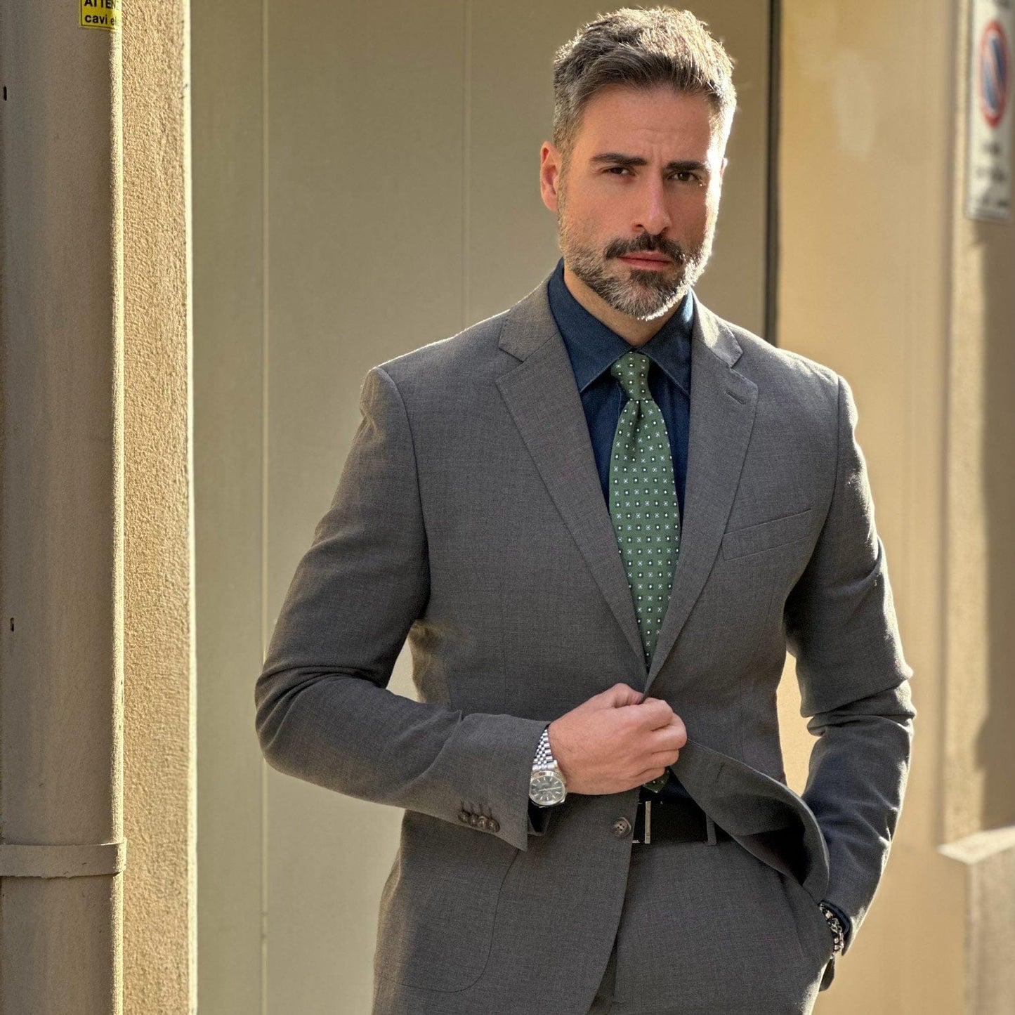 Siracusa - Printed Silk Tie - Green - My Men's Shop