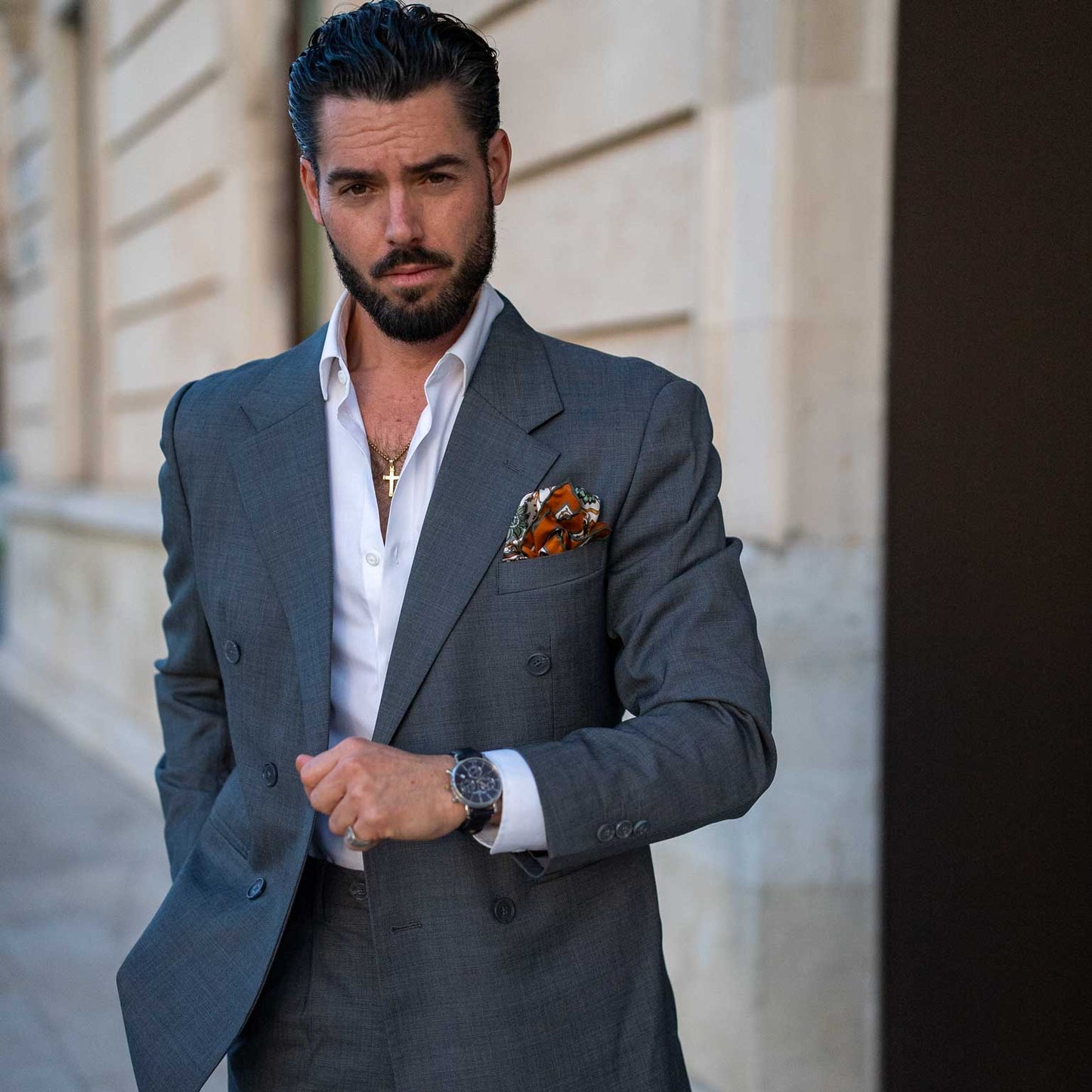 Ibiza - Silk Pocket Square - Terracotta