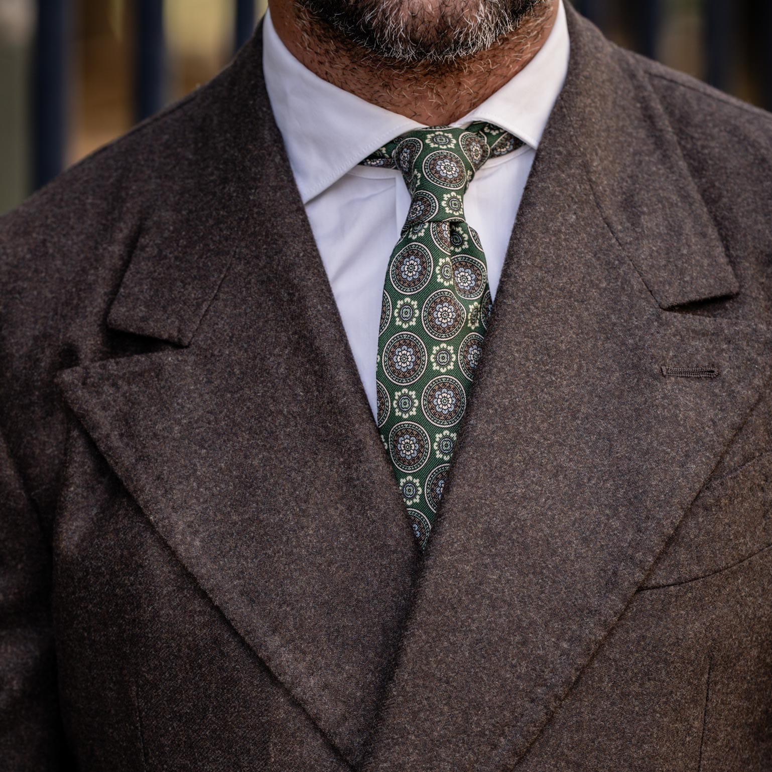 La Vigna - Printed Wool & Silk Tie - Green - My Men's Shop