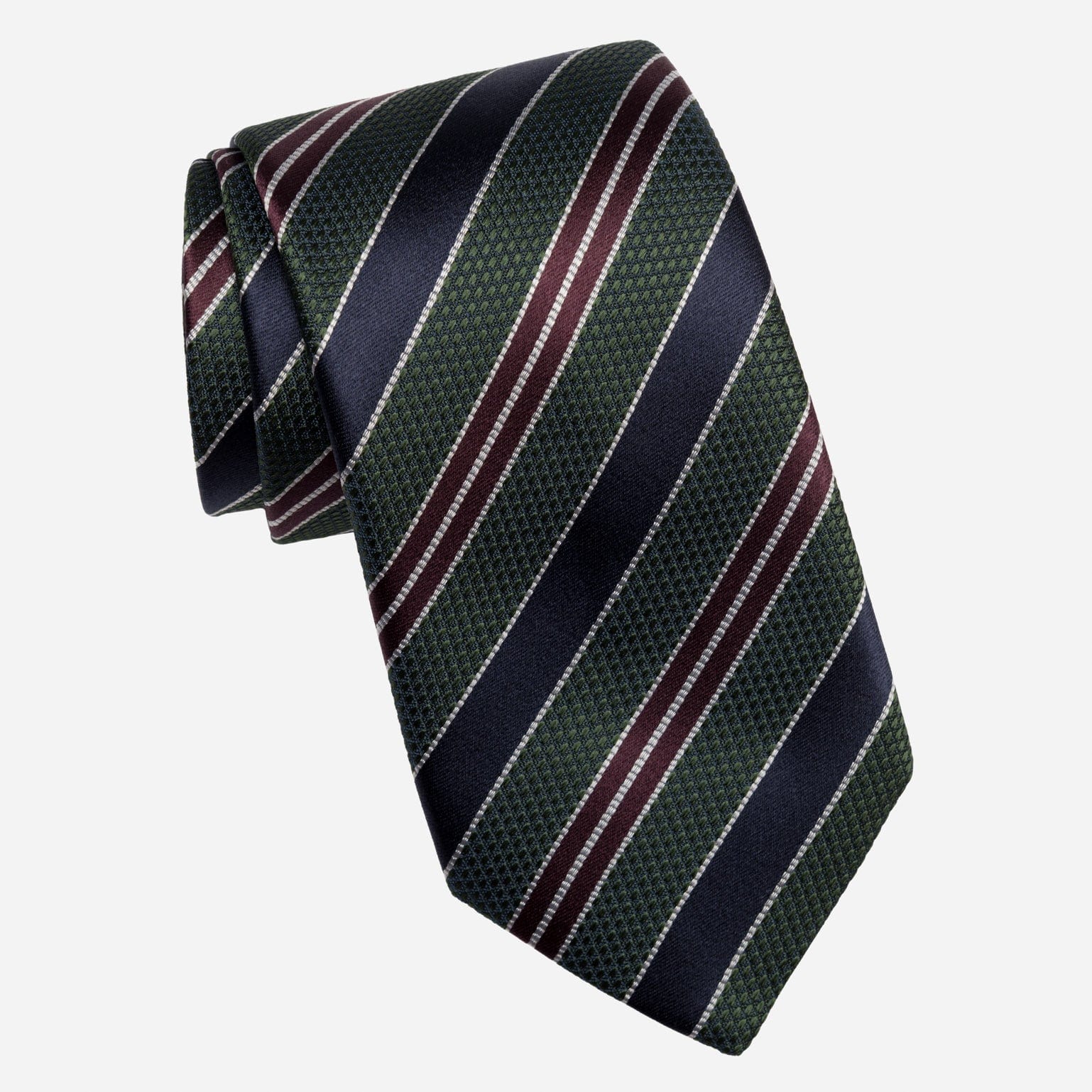 Vesuvio - Silk Jacquard Tie - Green and Navy - My Men's Shop