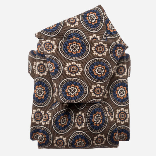 La Vigna - Printed Wool & Silk Tie - Brown - My Men's Shop