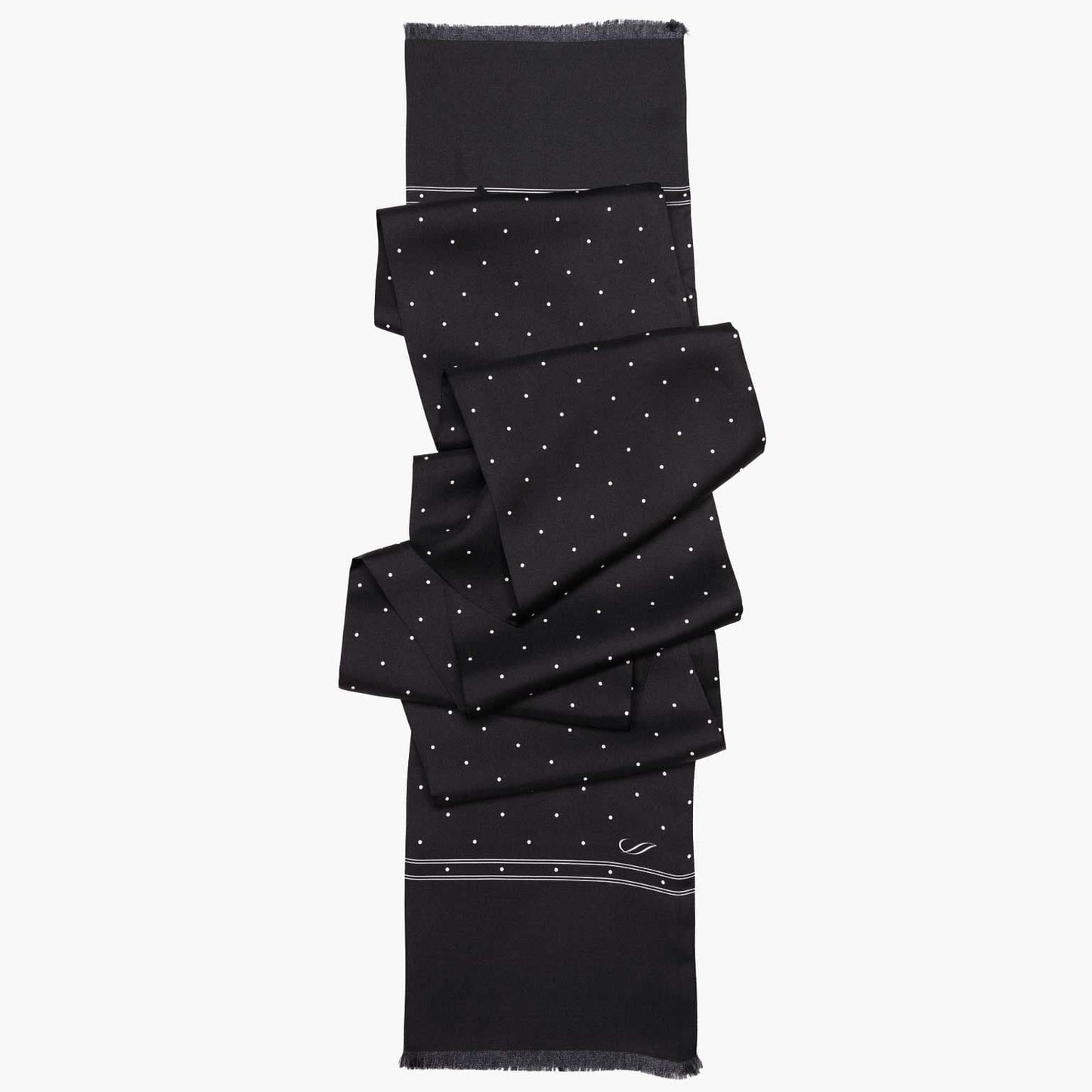 Savona - Slim Silk Scarf - Black - My Men's Shop