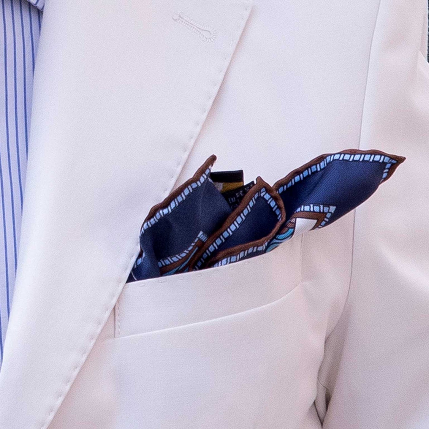 Martino - Silk Pocket Square - Blue - My Men's Shop