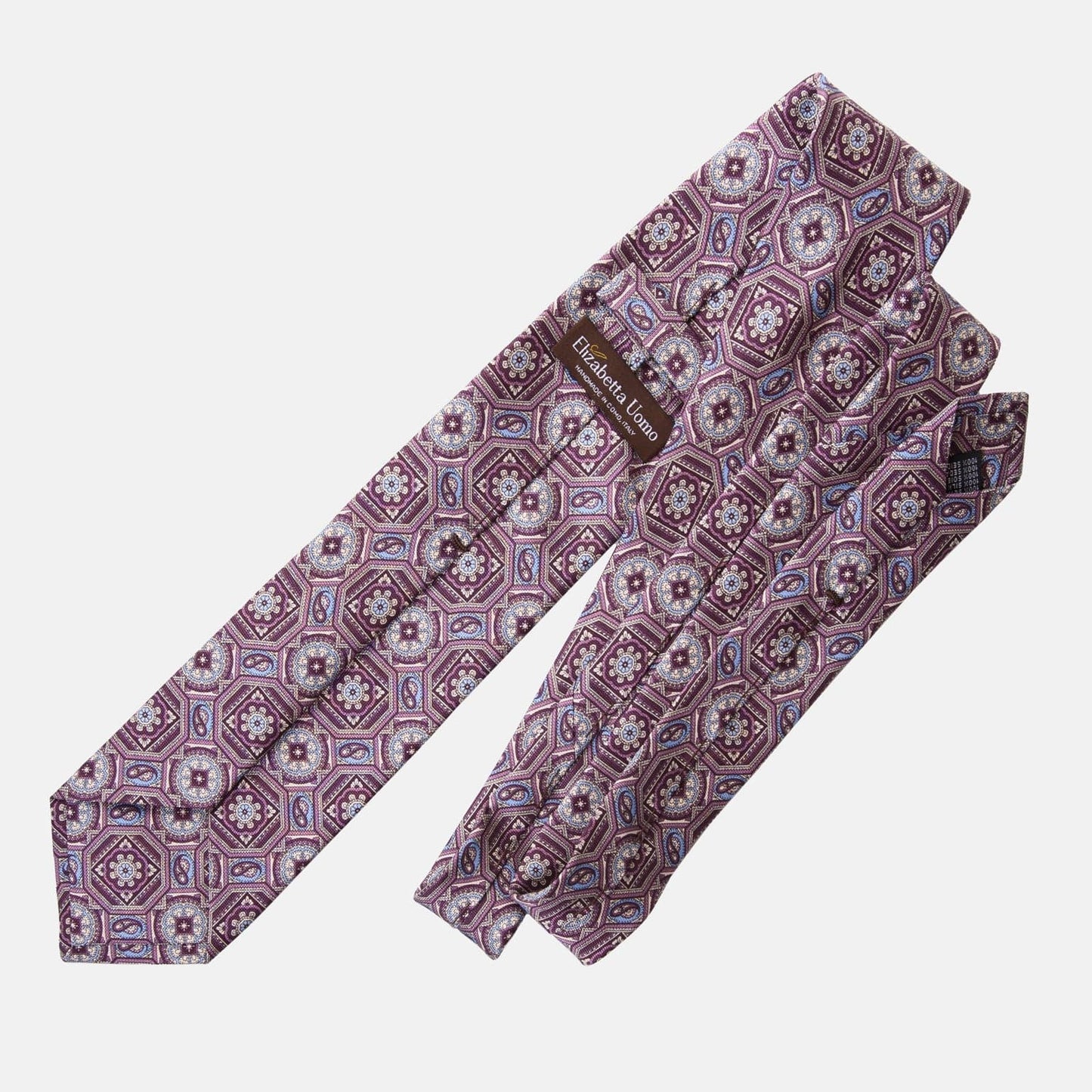 Mantova - Printed Silk Tie - Burgundy Plum - My Men's Shop